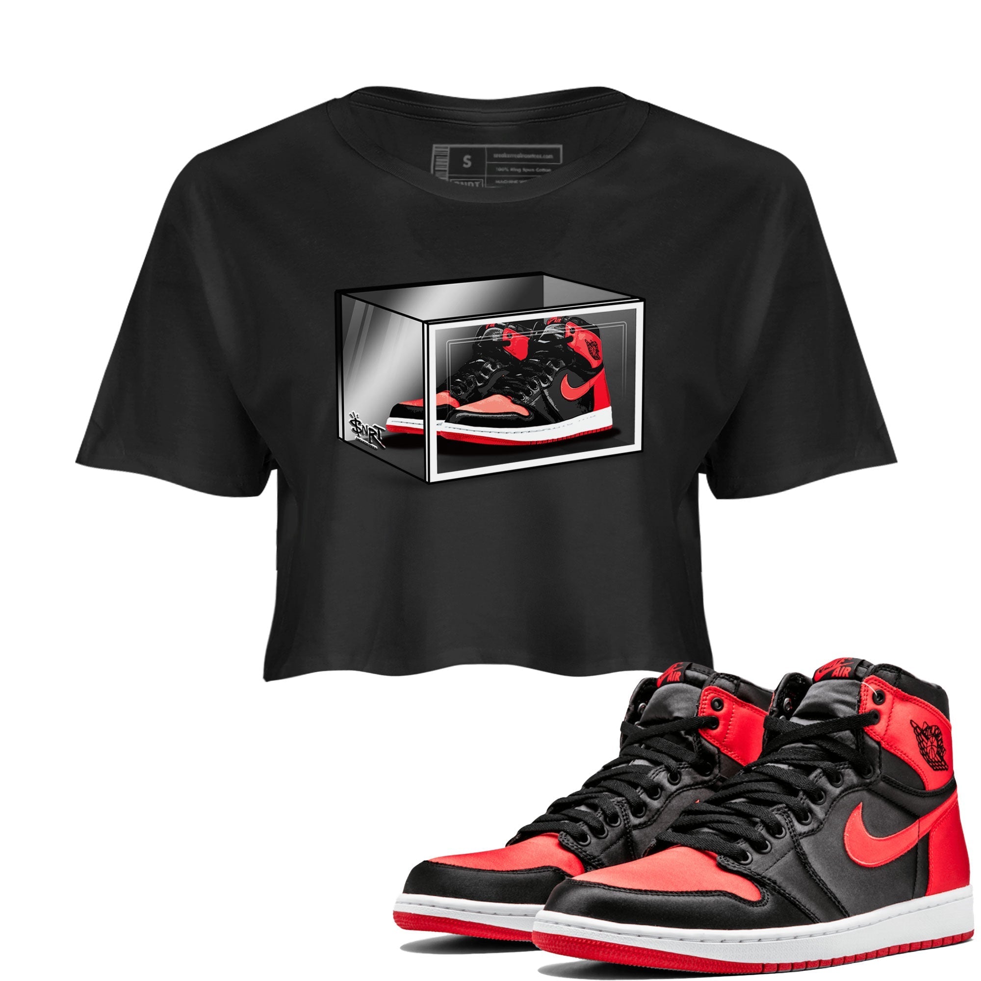 Shoe Box snkmatch Women's Top - Air Jordan 1 Satin Bred