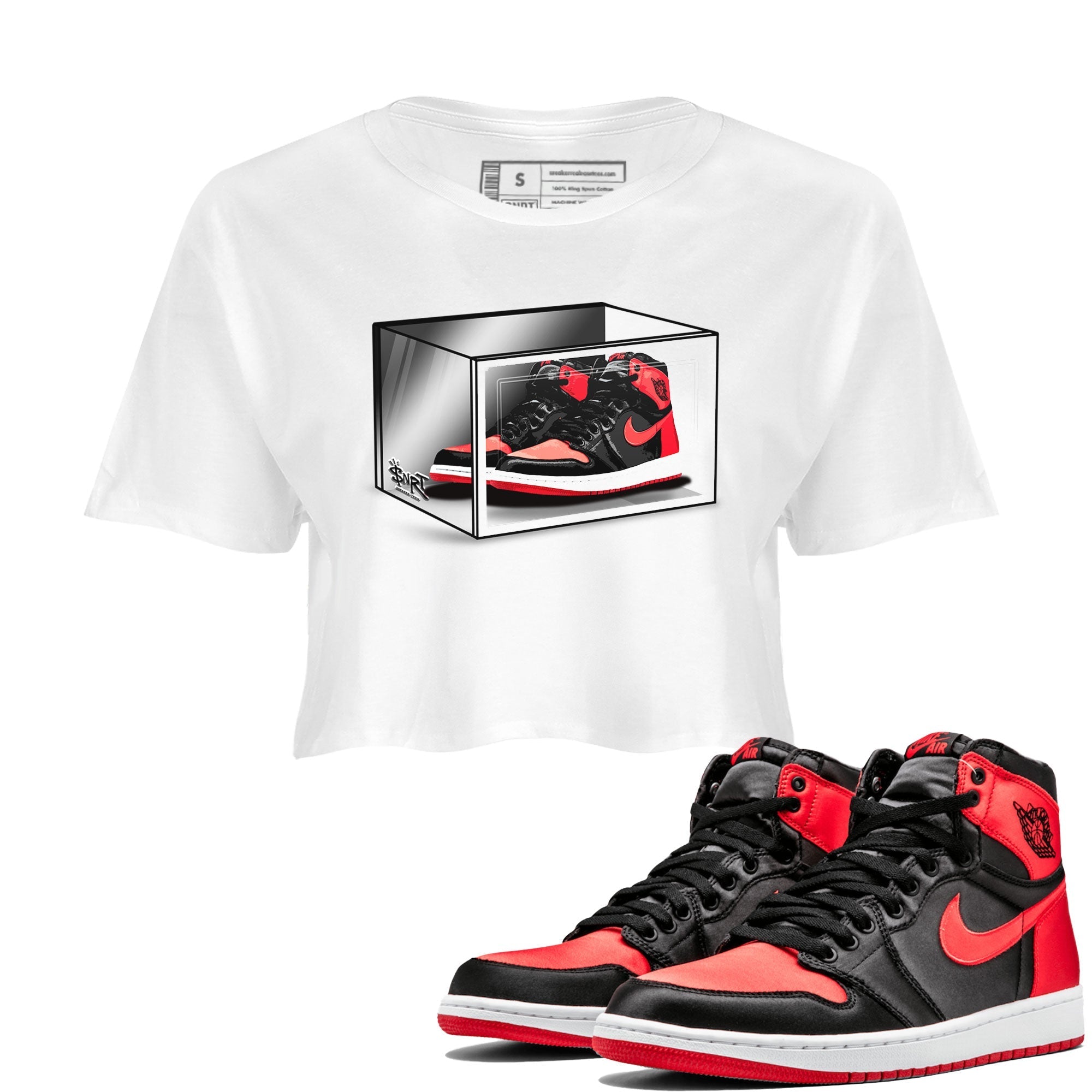 Shoe Box snkmatch Women's Top - Air Jordan 1 Satin Bred