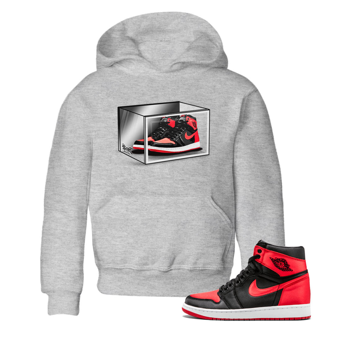 Shoe Box snkmatch Tee Kids - Air Jordan 1 Satin Bred