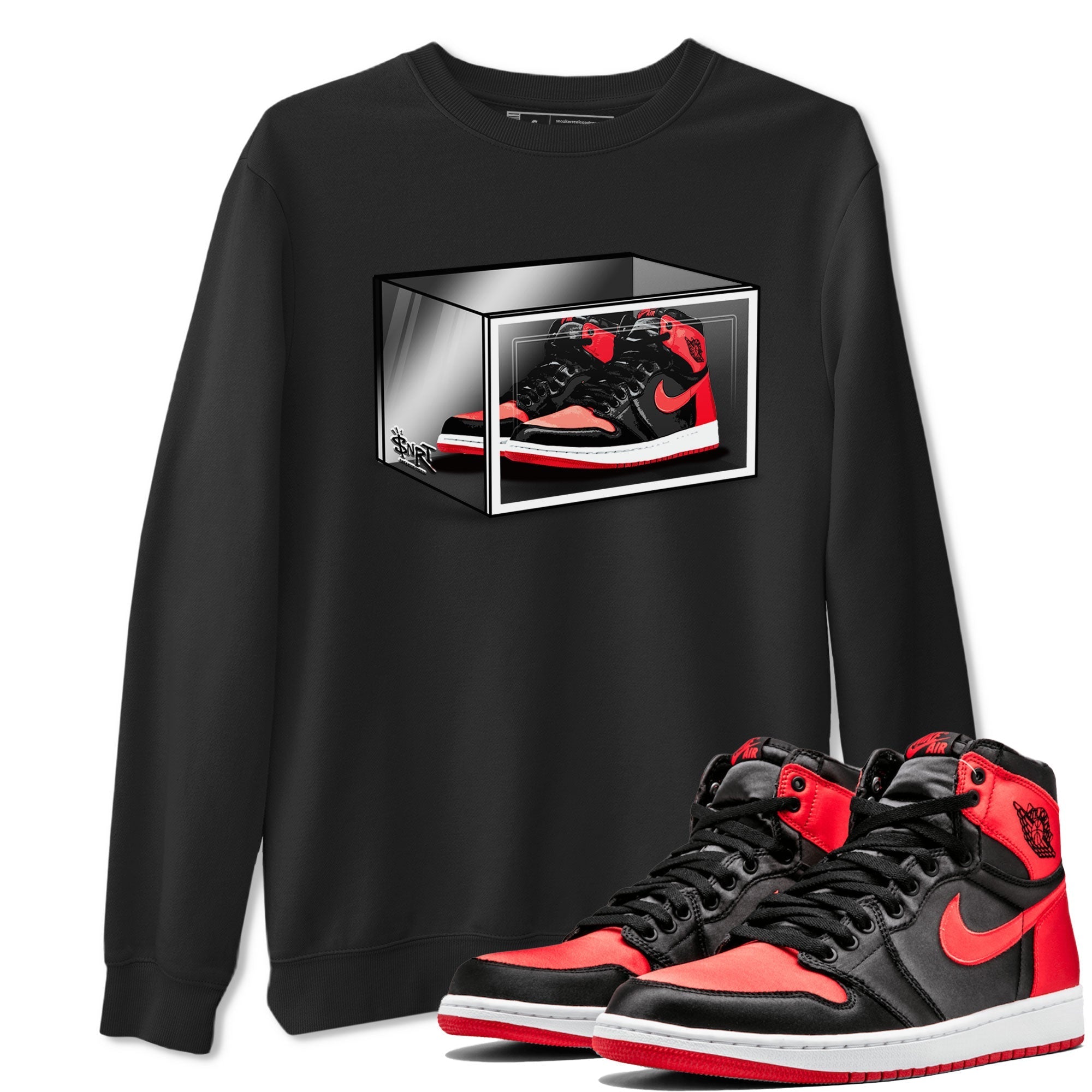 Shoe Box snkmatch Tee - Air Jordan 1 Satin Bred