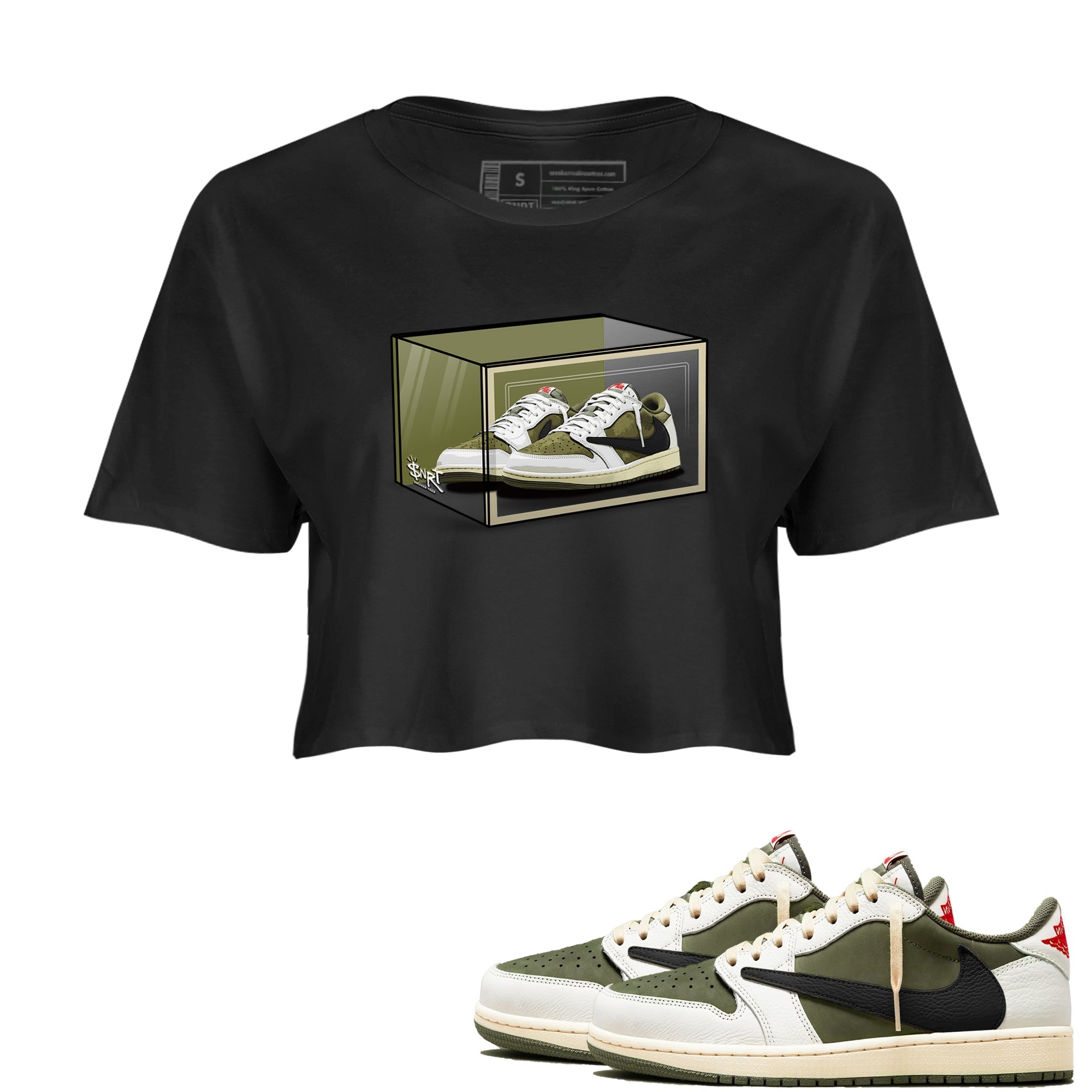 Shoe Box snkmatch Women's Top - Air Jordan 1 Travis Scott Medium Olive