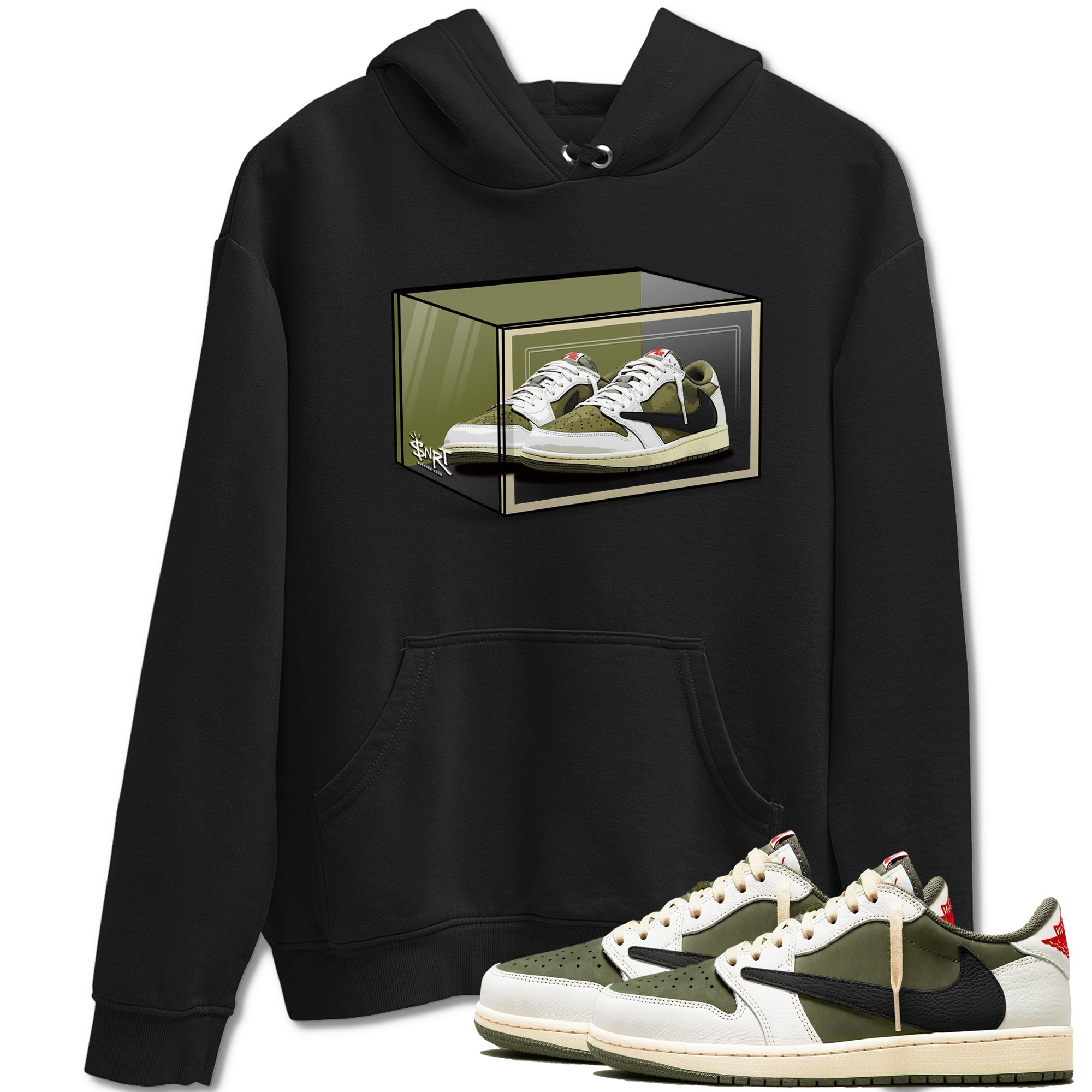Shoe Box snkmatch Tees - Air Jordan 1 Travis Scott Medium Olive