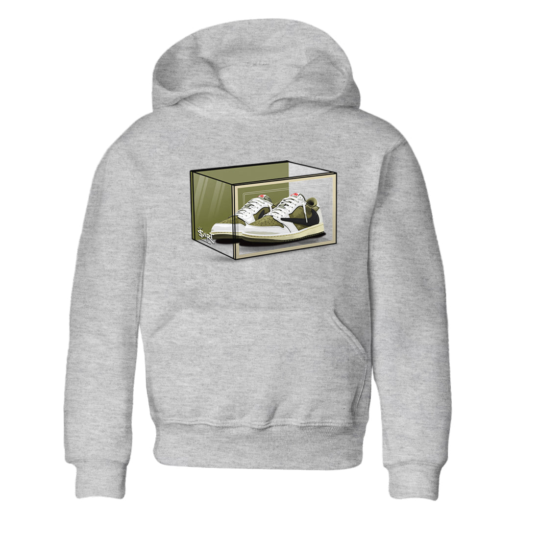Shoe Box snkmatch Tees Kids - Air Jordan 1 Travis Scott Medium Olive