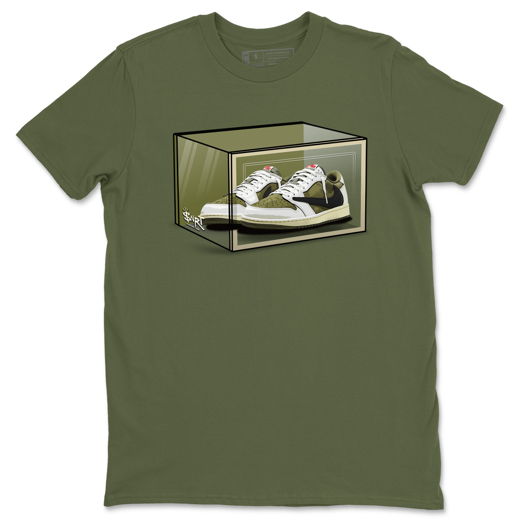 Shoe Box snkmatch Tees - Air Jordan 1 Travis Scott Medium Olive