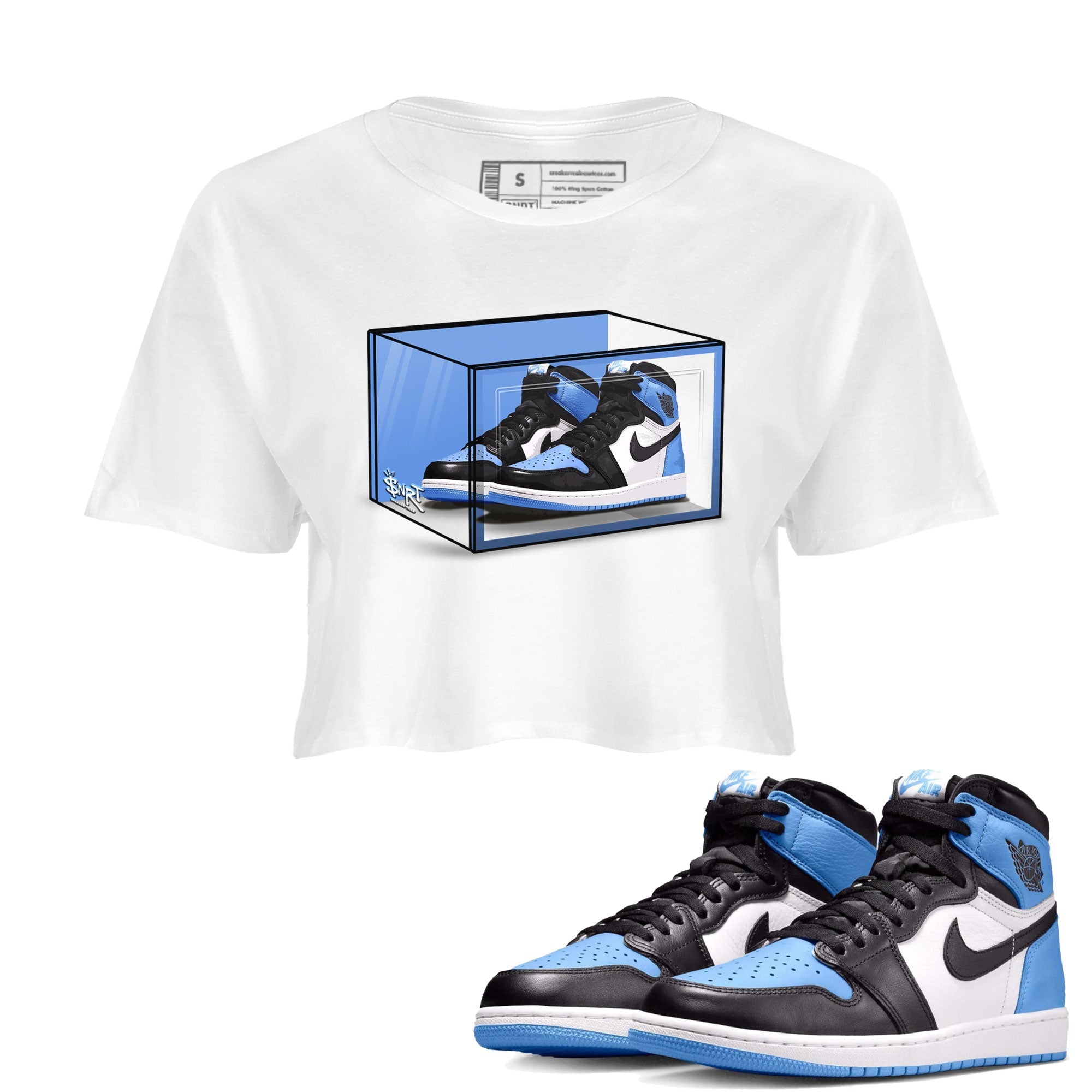 Shoe Box snkmatch Women's Top - Air Jordan 1 UNC Toe