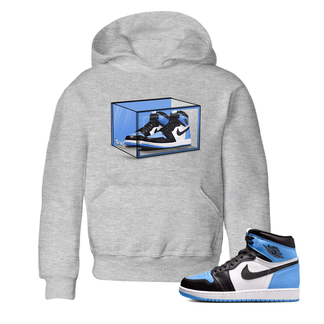 Shoe Box snkmatch Tee Kids - Air Jordan 1 UNC Toe
