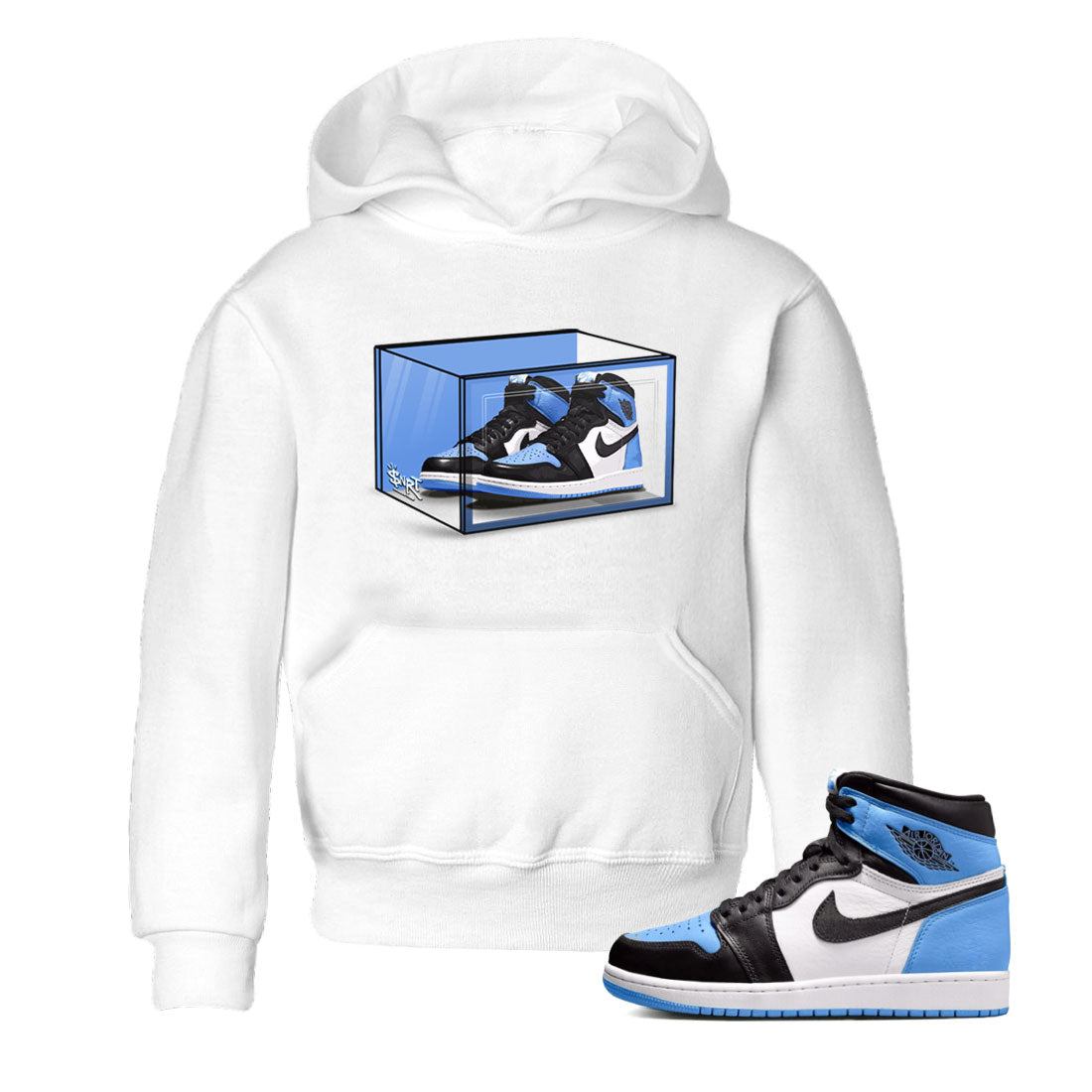 Shoe Box snkmatch Tee Kids - Air Jordan 1 UNC Toe