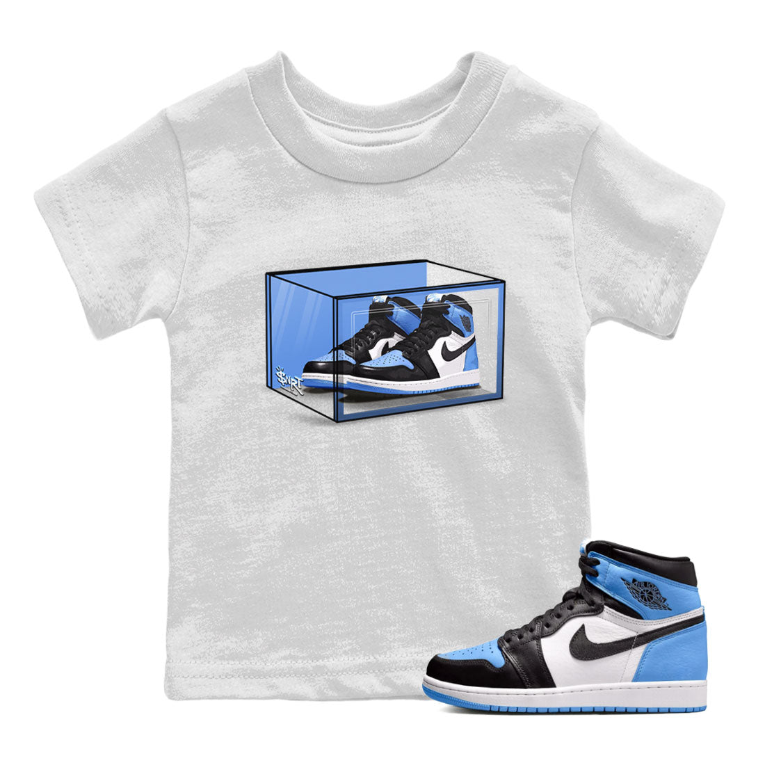 Shoe Box snkmatch Tee Kids - Air Jordan 1 UNC Toe