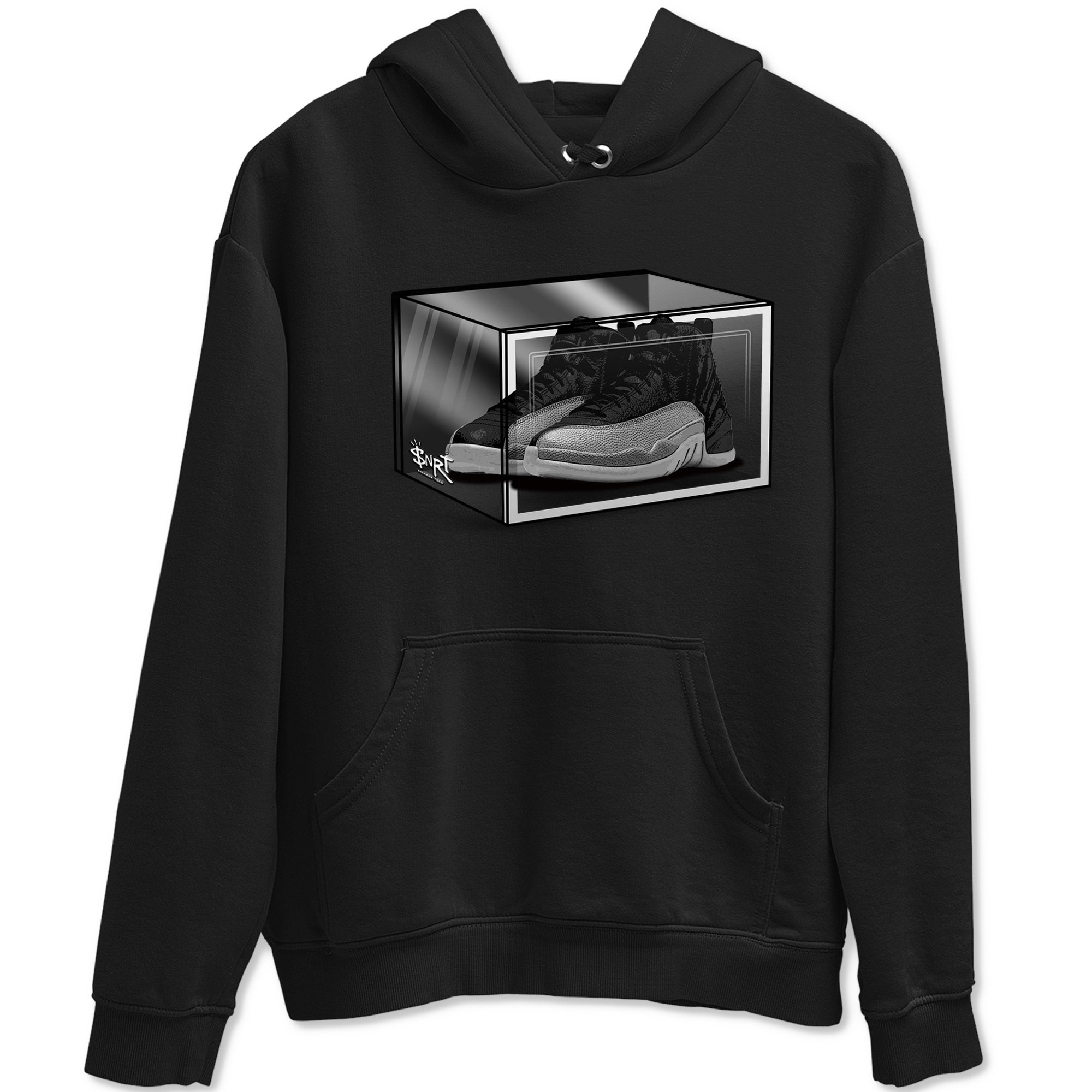 Shoe Box snkmatch Tees - Air Jordan 12 Black Wolf Grey