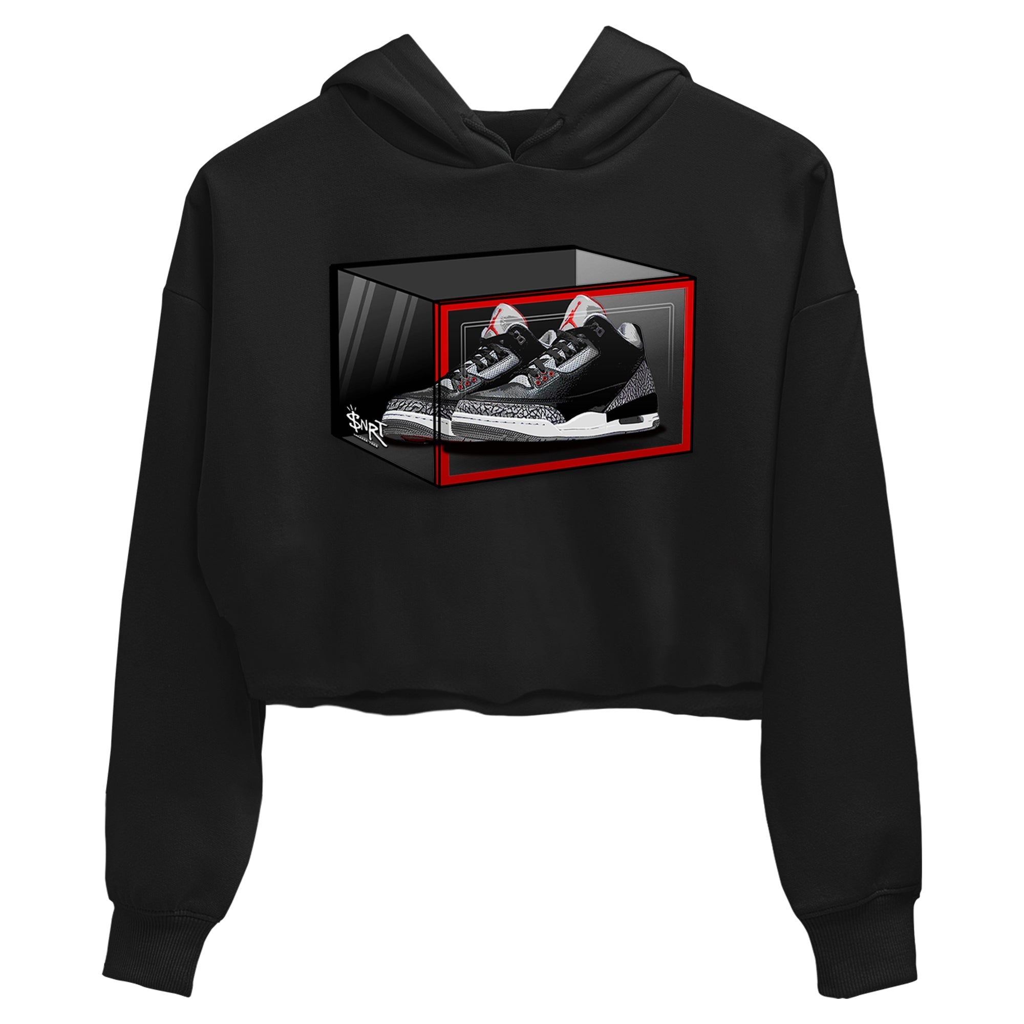 Shoe Box snkmatch Women's Top - Air Jordan 3 Black Cement