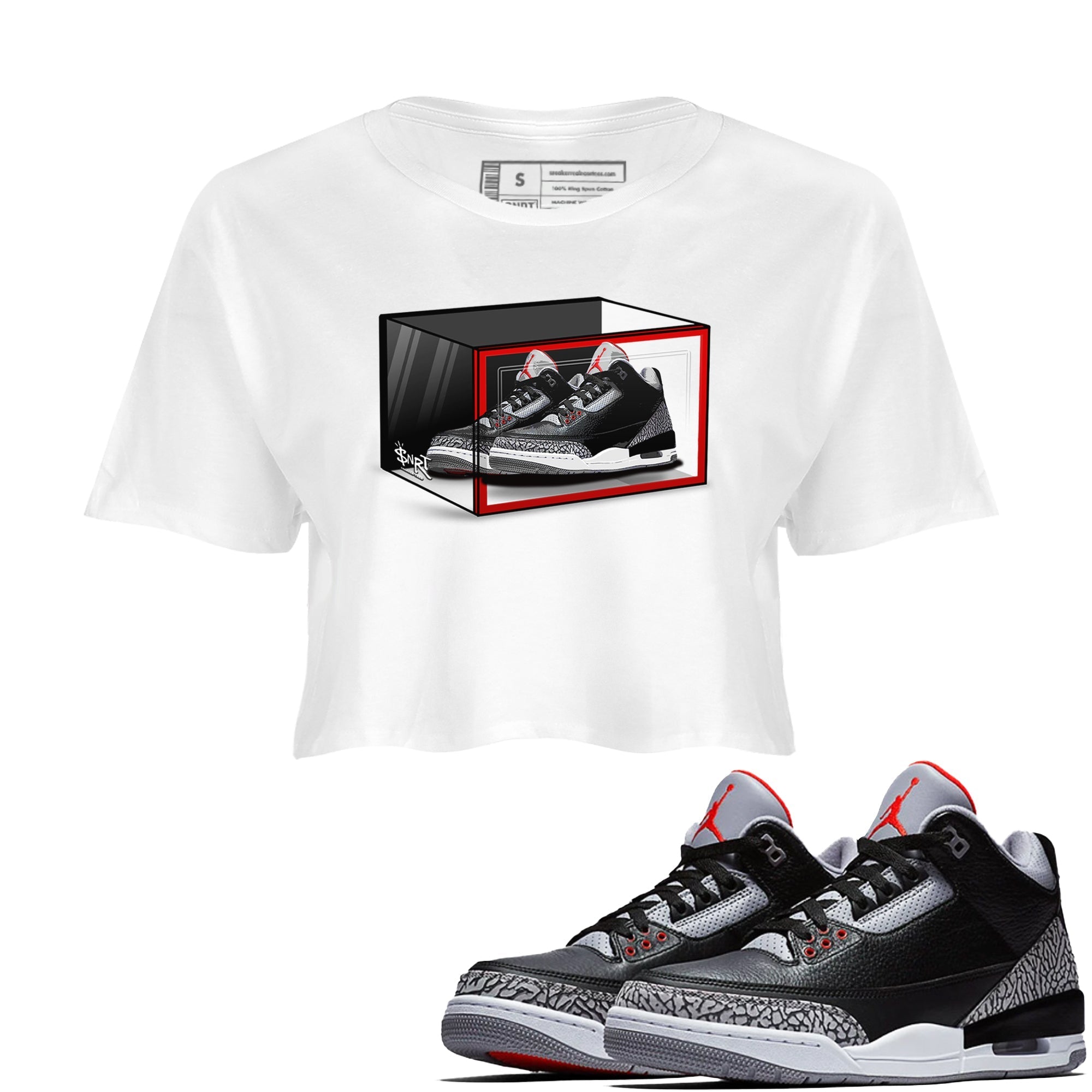 Shoe Box snkmatch Women's Top - Air Jordan 3 Black Cement