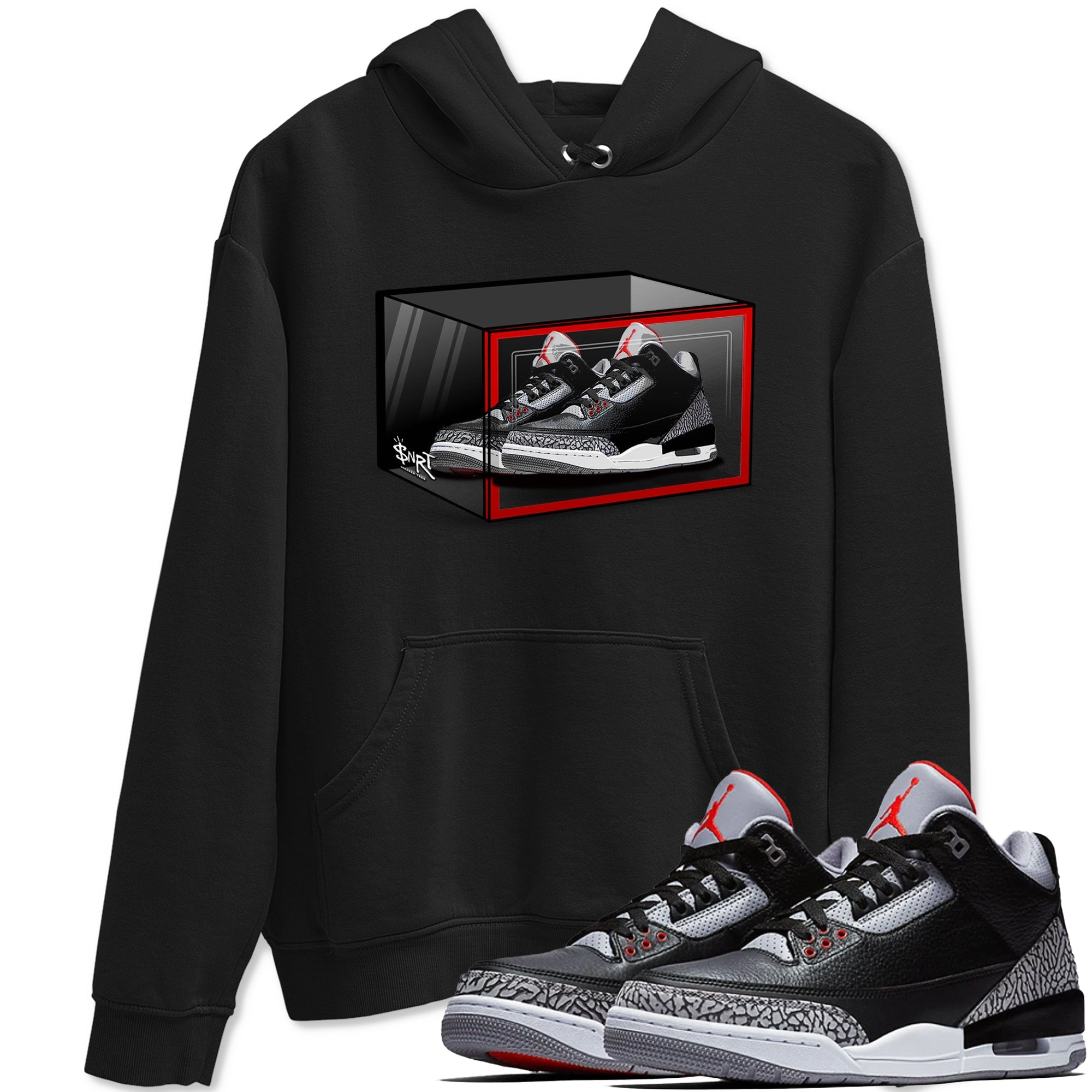Shoe Box snkmatch Tees - Air Jordan 3 Black Cement