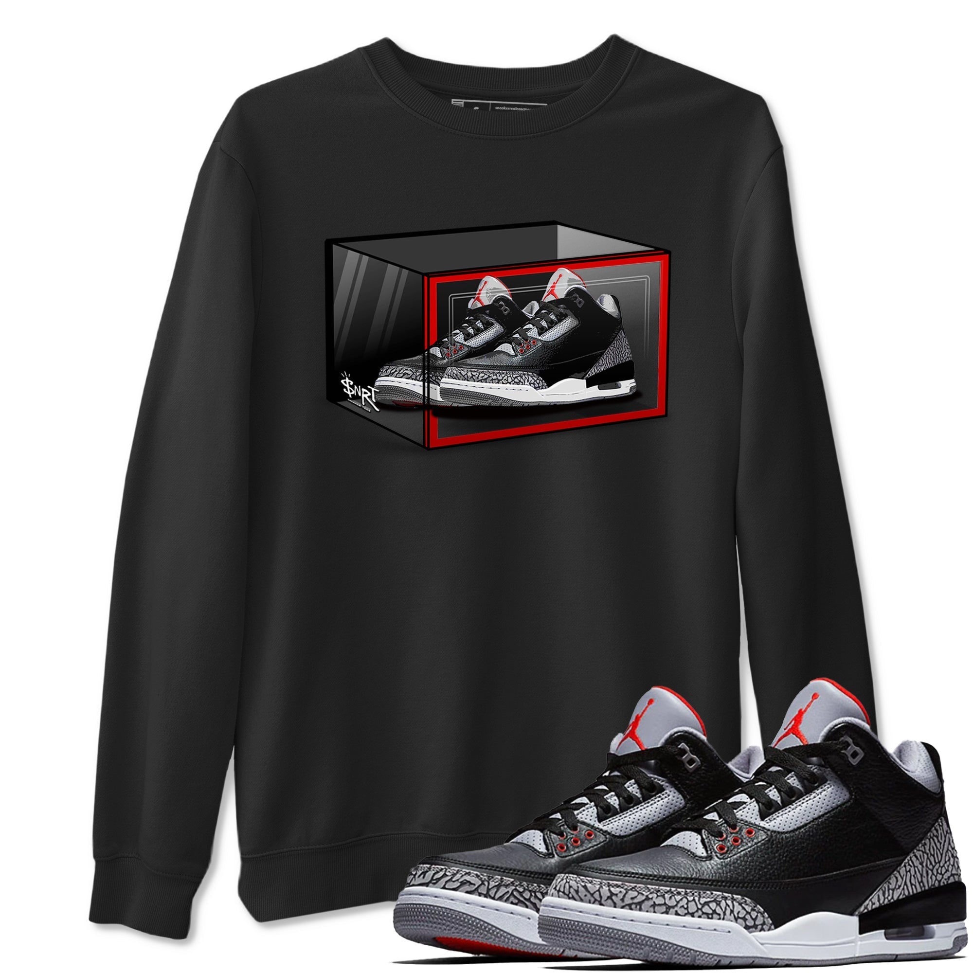 Shoe Box snkmatch Tees - Air Jordan 3 Black Cement