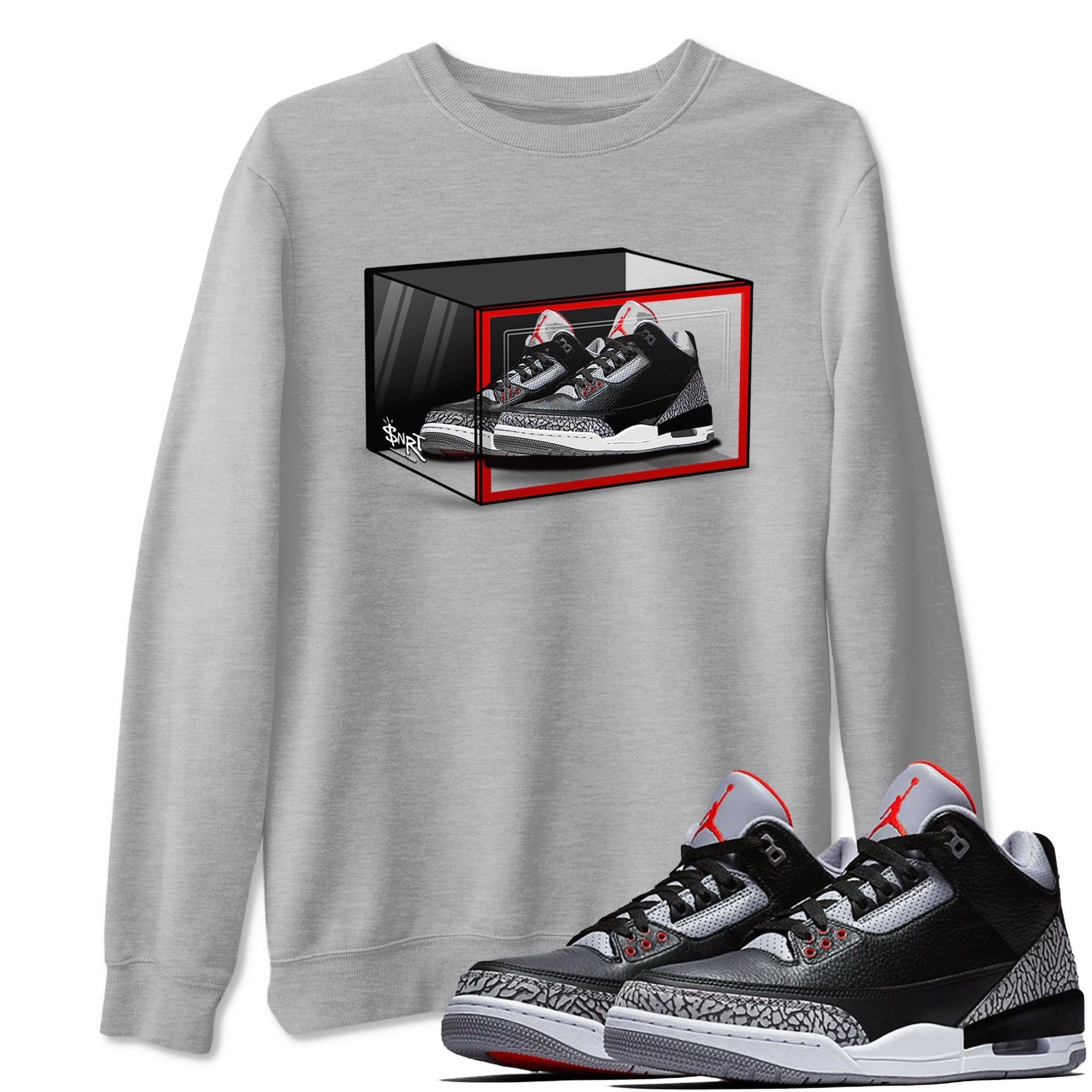 Shoe Box snkmatch Tees - Air Jordan 3 Black Cement