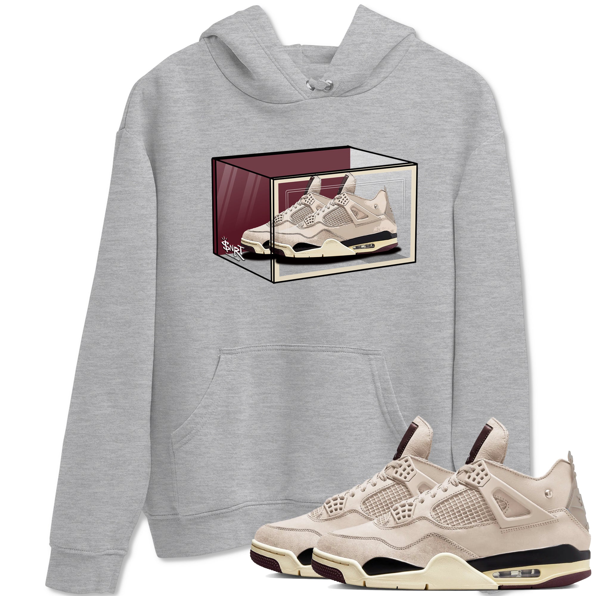 Shoe Box snkmatch Tees - Air Jordan 4 A Ma Maniere x Fossil Stone