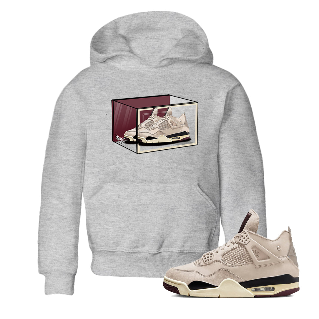 Shoe Box snkmatch Tees Kids - Air Jordan 4 A Ma Maniere x Fossil Stone