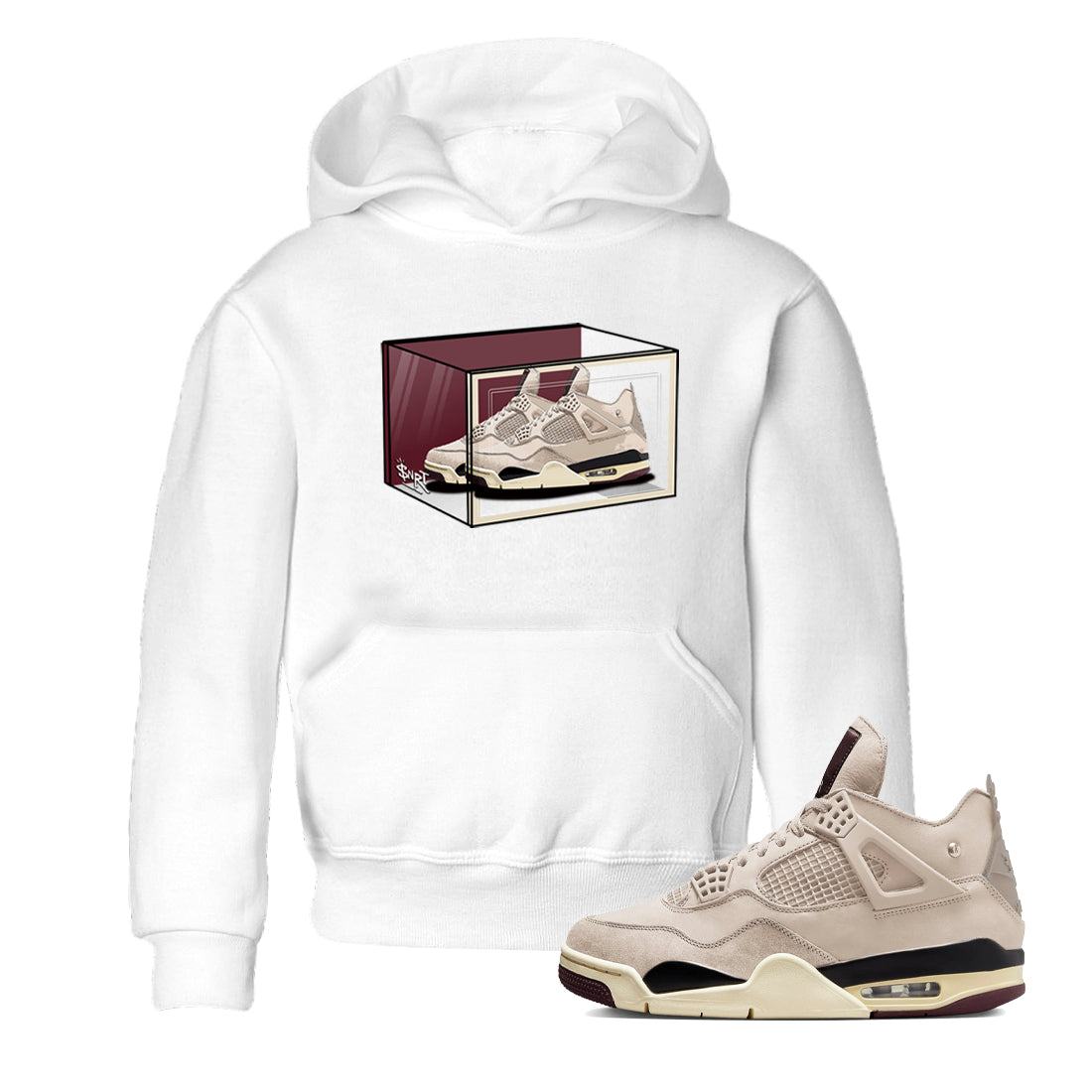 Shoe Box snkmatch Tees Kids - Air Jordan 4 A Ma Maniere x Fossil Stone