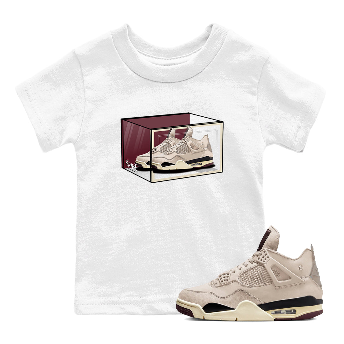 Shoe Box snkmatch Tees Kids - Air Jordan 4 A Ma Maniere x Fossil Stone