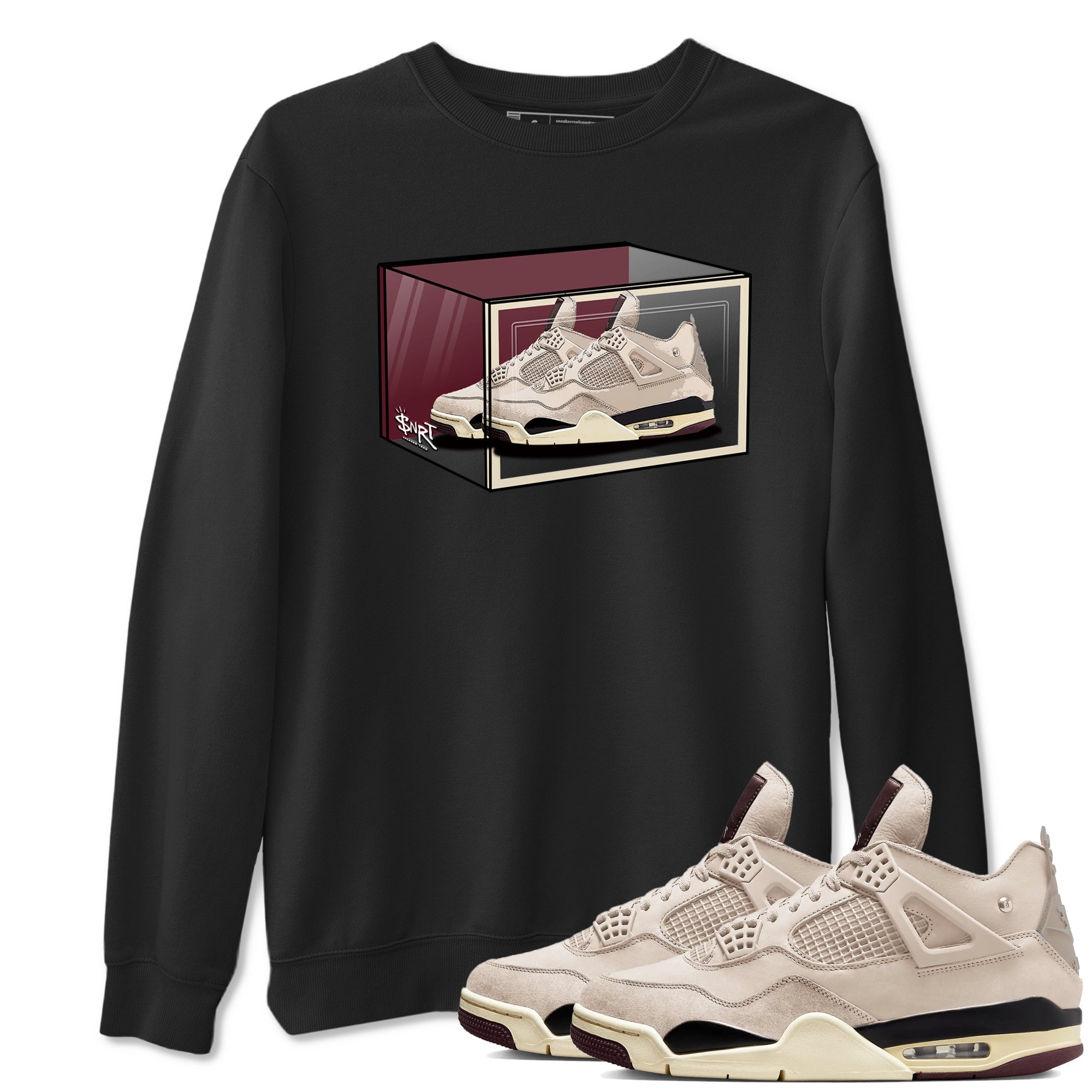 Shoe Box snkmatch Tees - Air Jordan 4 A Ma Maniere x Fossil Stone