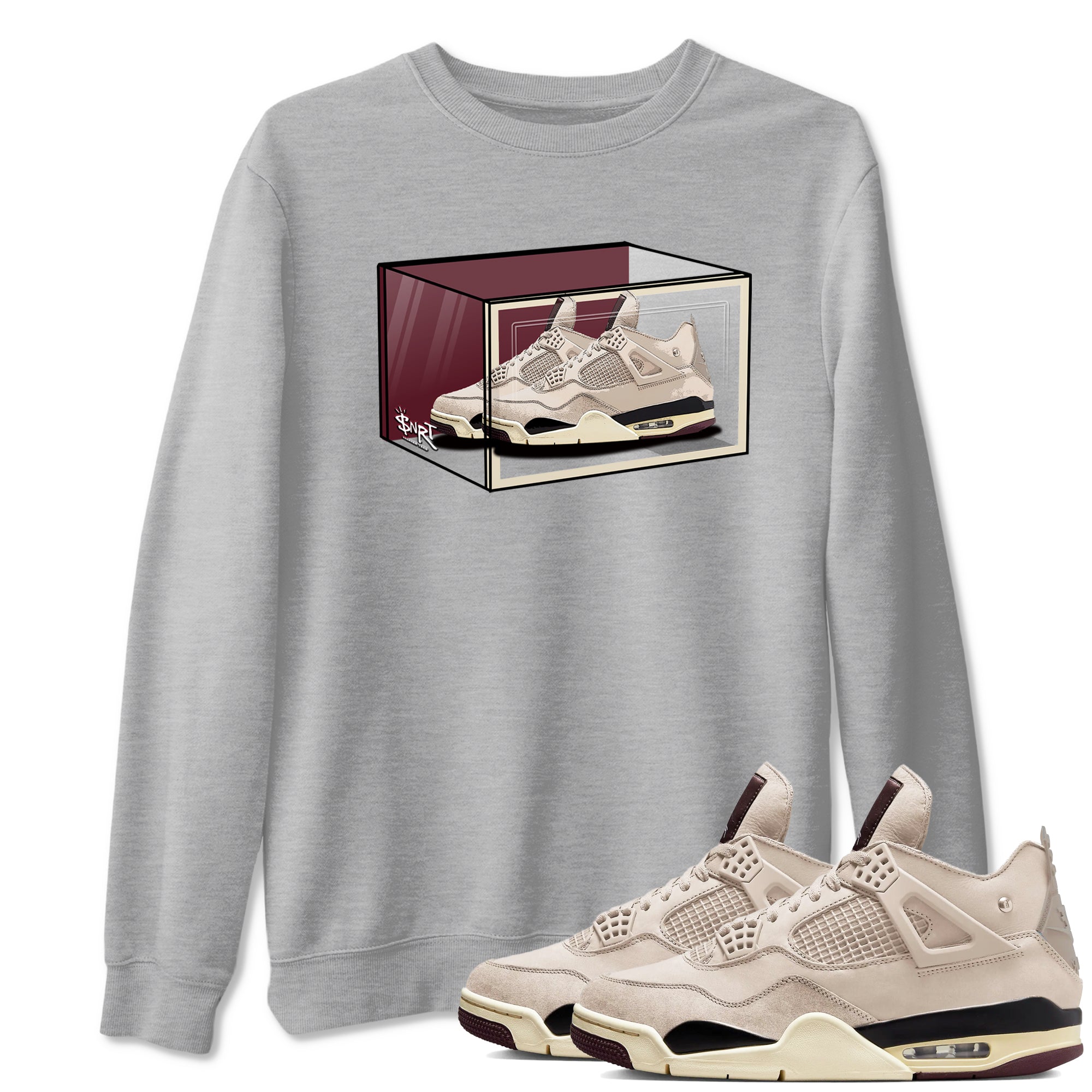 Shoe Box snkmatch Tees - Air Jordan 4 A Ma Maniere x Fossil Stone