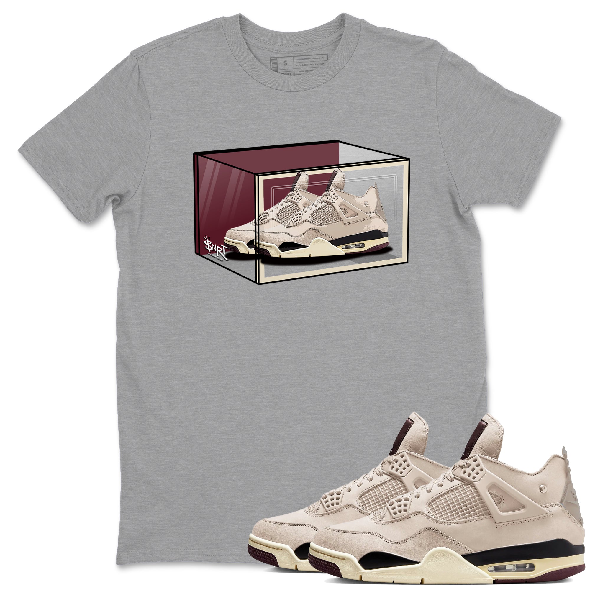 Shoe Box snkmatch Tees - Air Jordan 4 A Ma Maniere x Fossil Stone