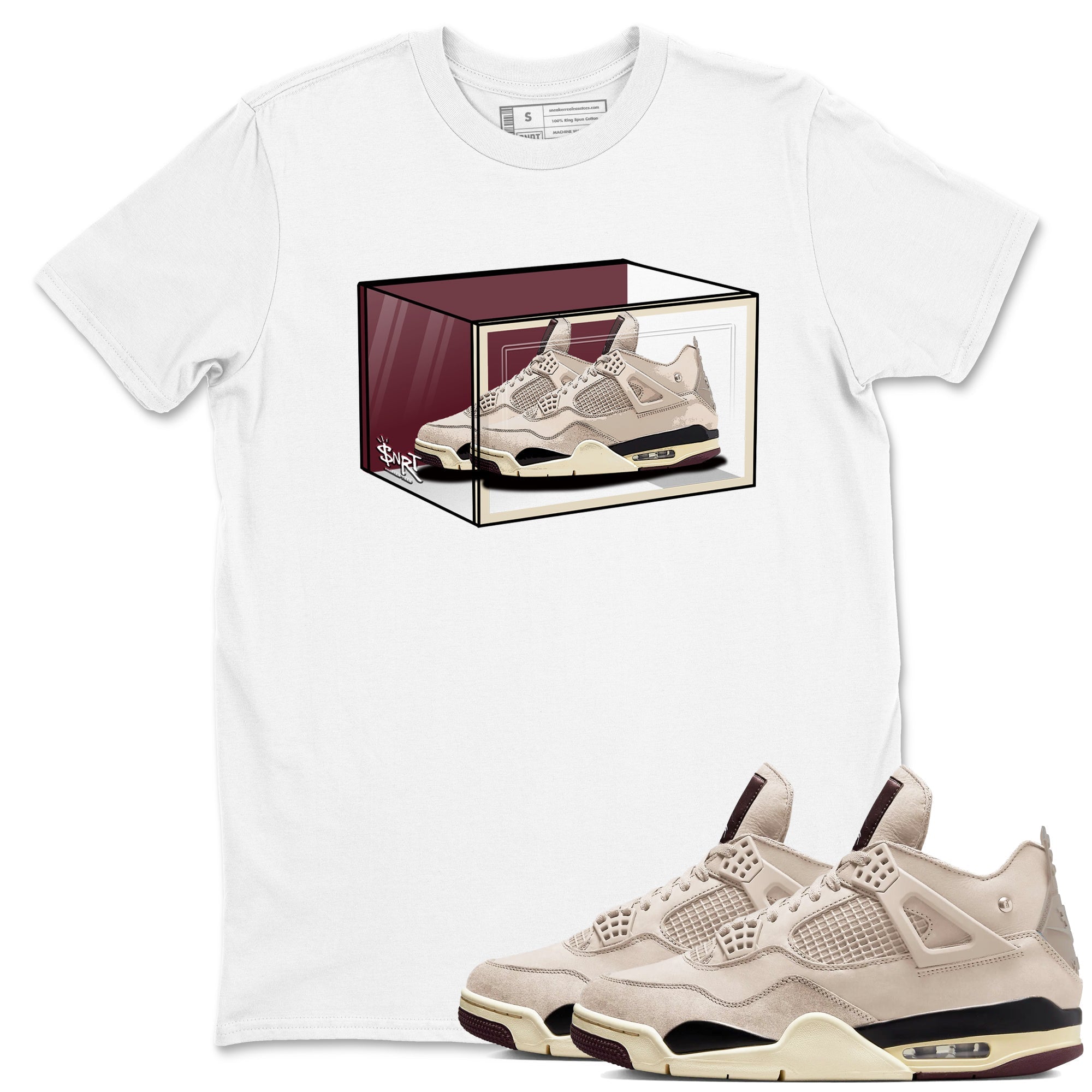 Shoe Box snkmatch Tees - Air Jordan 4 A Ma Maniere x Fossil Stone