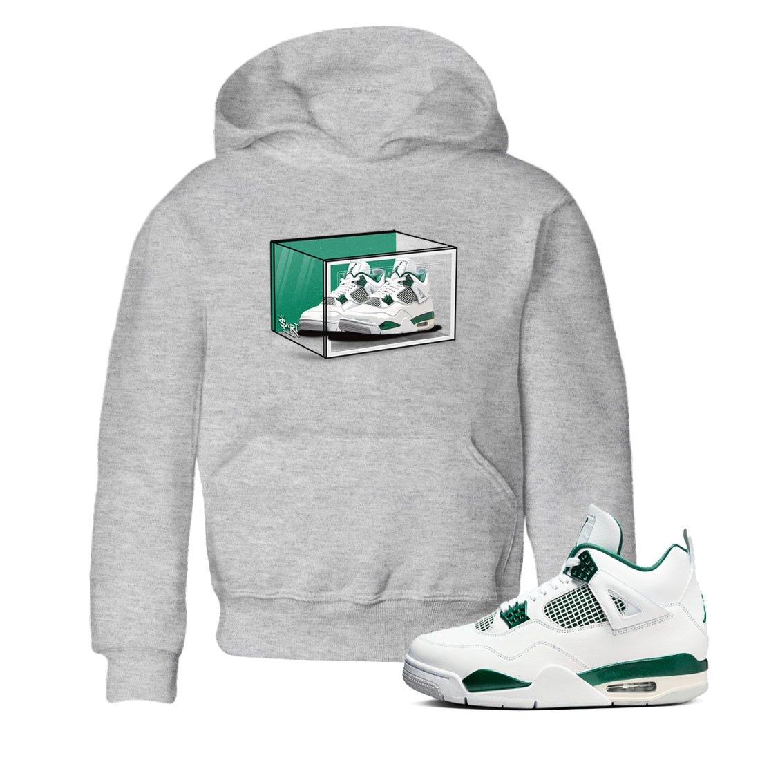 Shoe Box snkmatch Tees Kids - Air Jordan 4 Oxidized Green