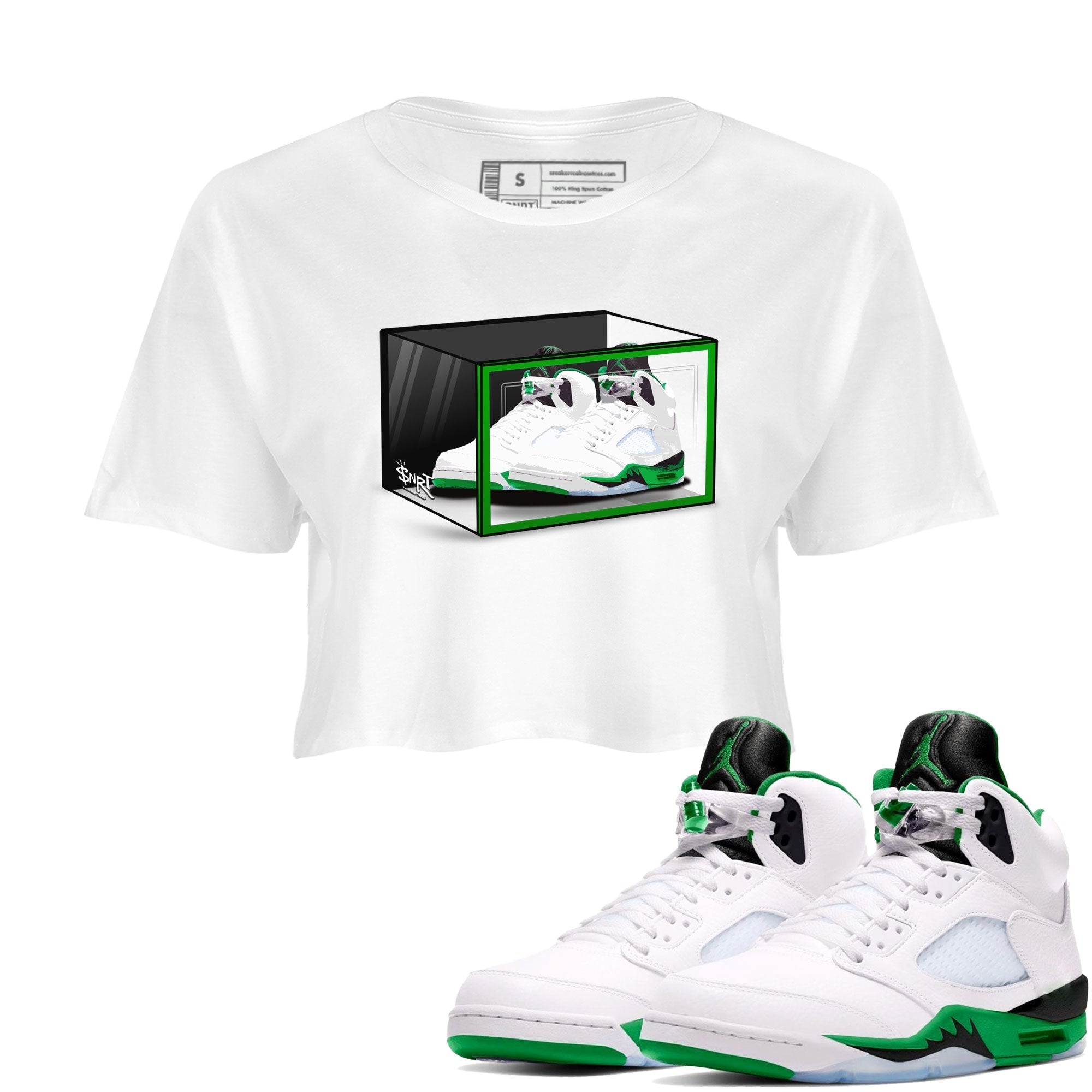 Shoe Box snkmatch Women's Top - Air Jordan 5 Lucky Green