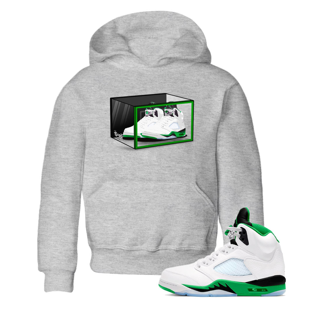 Shoe Box snkmatch Tee Kids - Air Jordan 5 Lucky Green