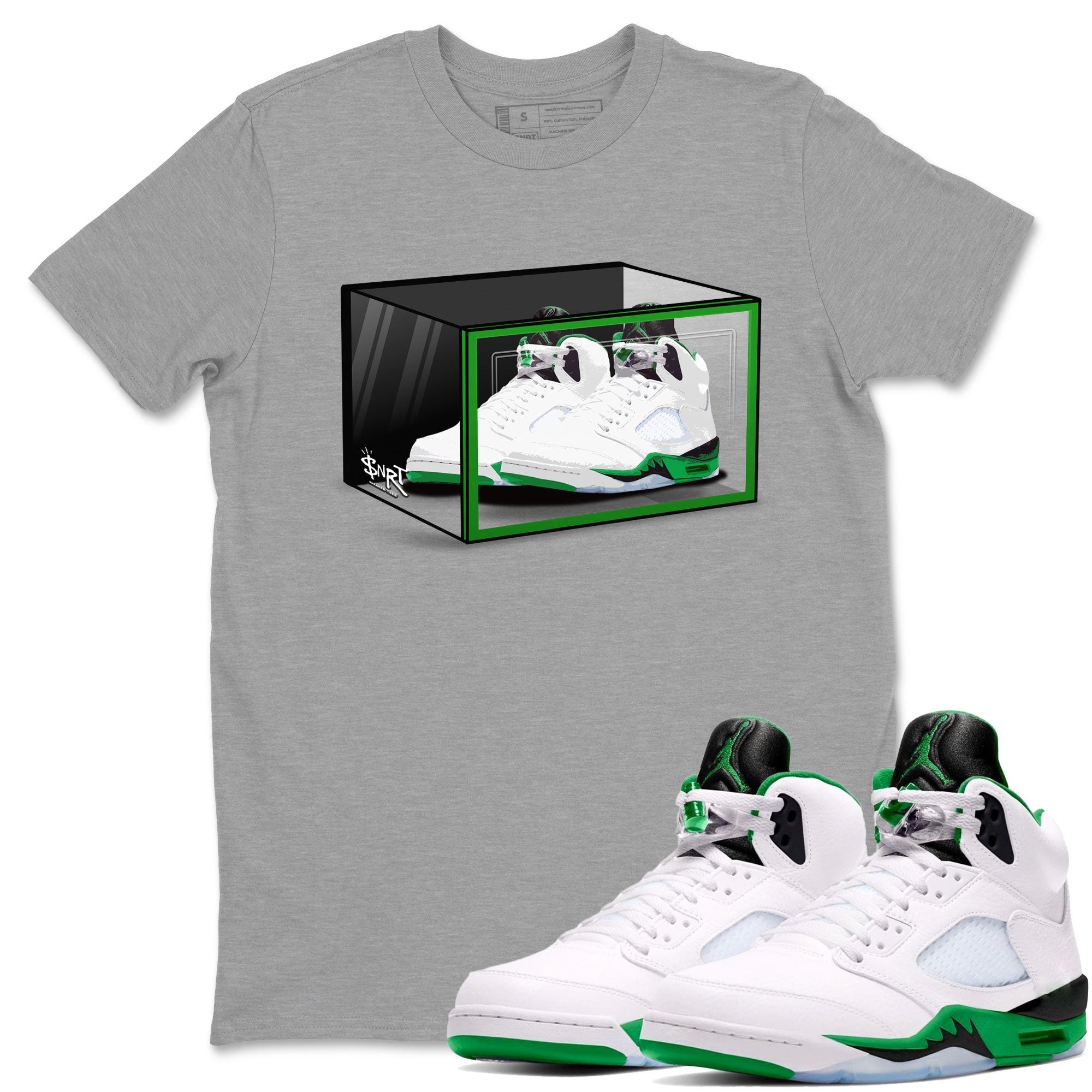 Shoe Box snkmatch Tee - Air Jordan 5 Lucky Green