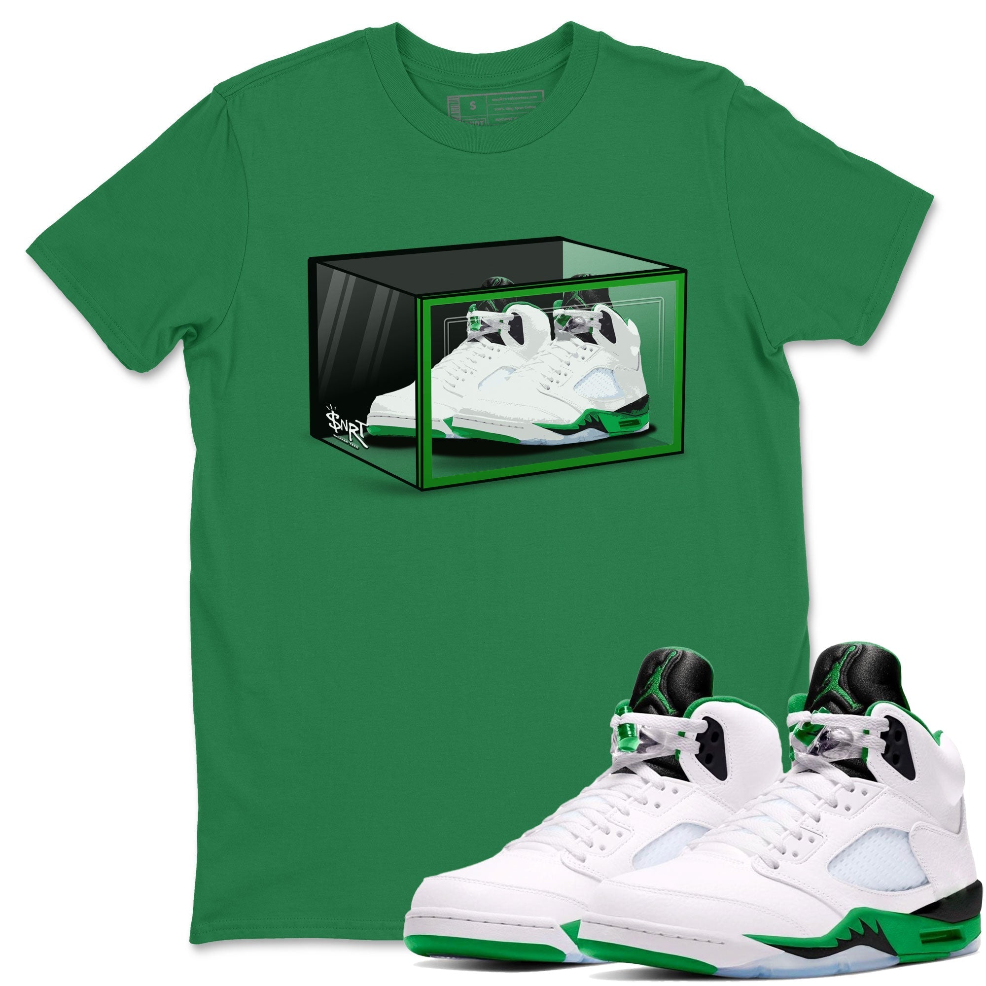 Shoe Box snkmatch Tee - Air Jordan 5 Lucky Green