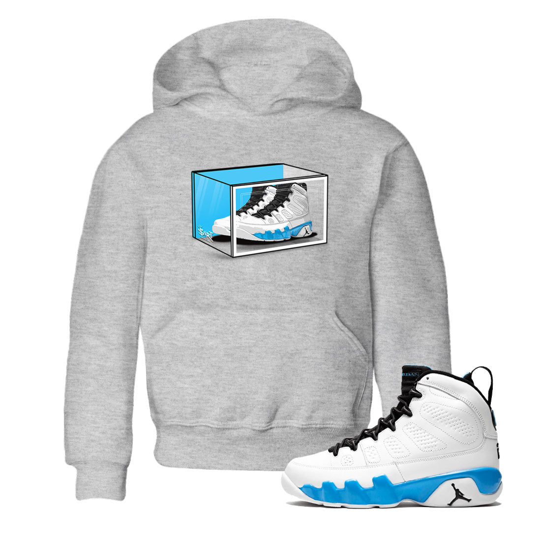 Shoe Box snkmatch Tees Kids - Air Jordan 9 Powder Blue