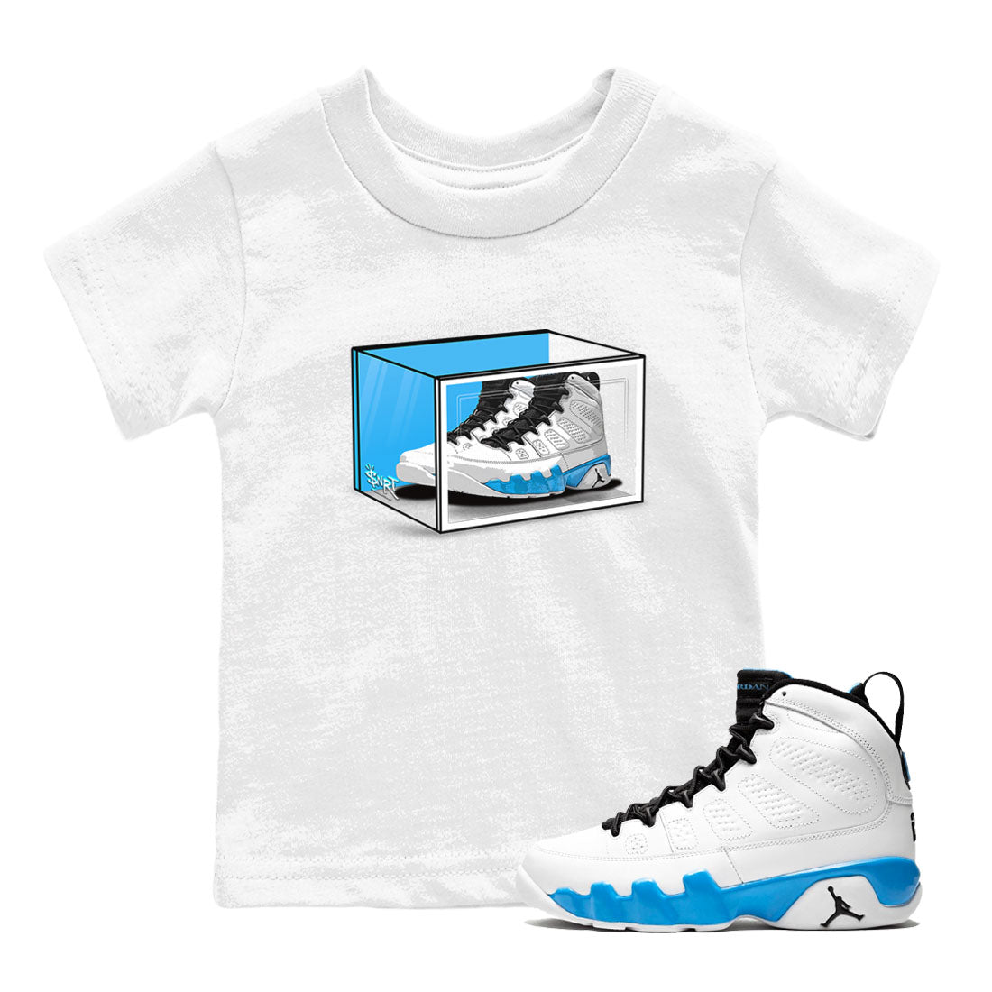 Shoe Box snkmatch Tees Kids - Air Jordan 9 Powder Blue