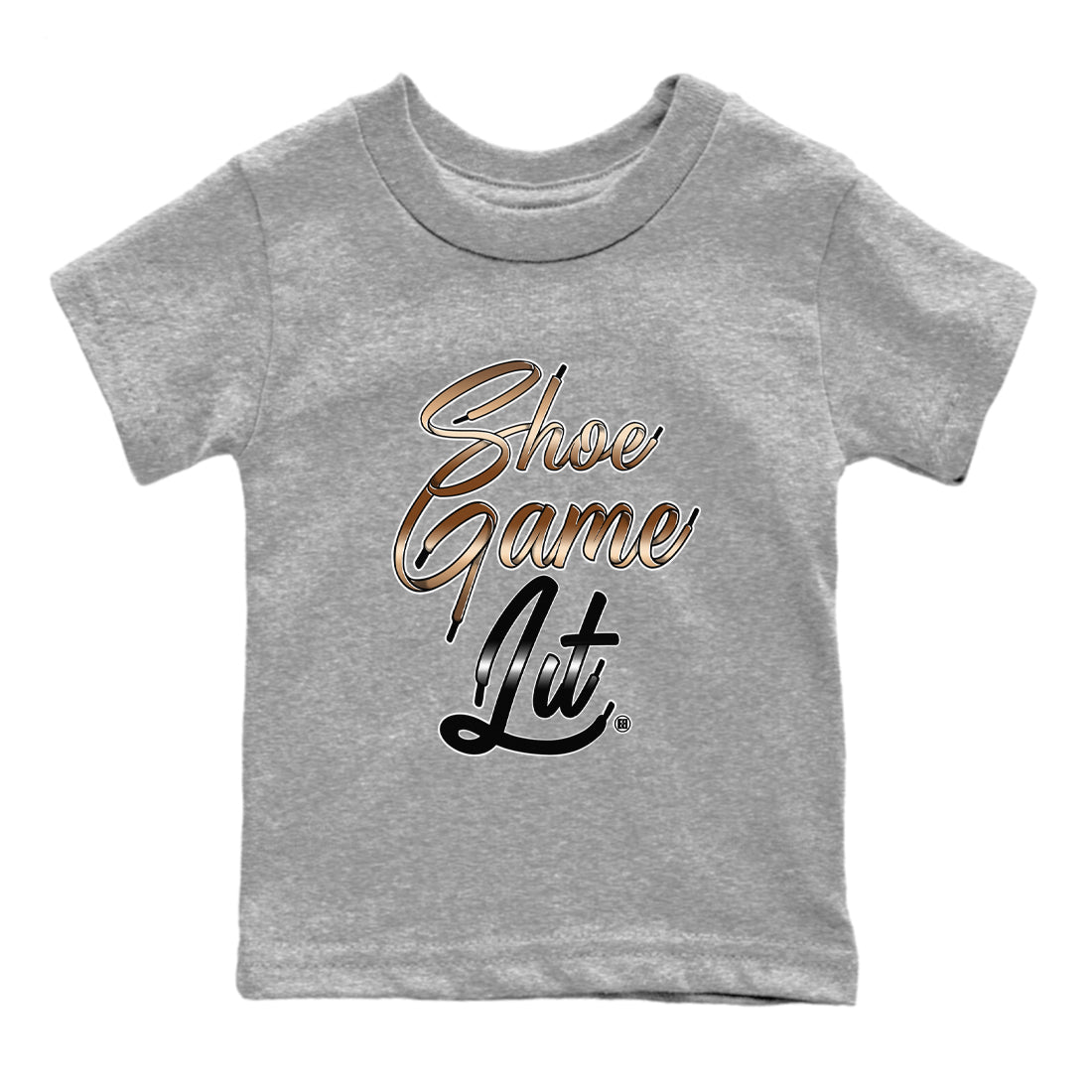 Shoe Game Lit Shoe Lace snkmatch Tees Kids - Air Foamposite One Metallic Copper