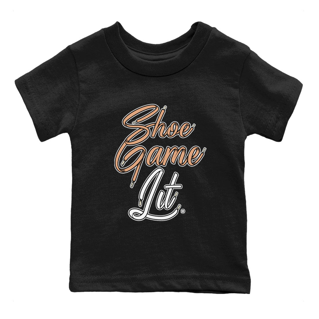 Shoe Game Lit Shoe Lace snkmatch Tee Kids - Air Jordan 1 Praline
