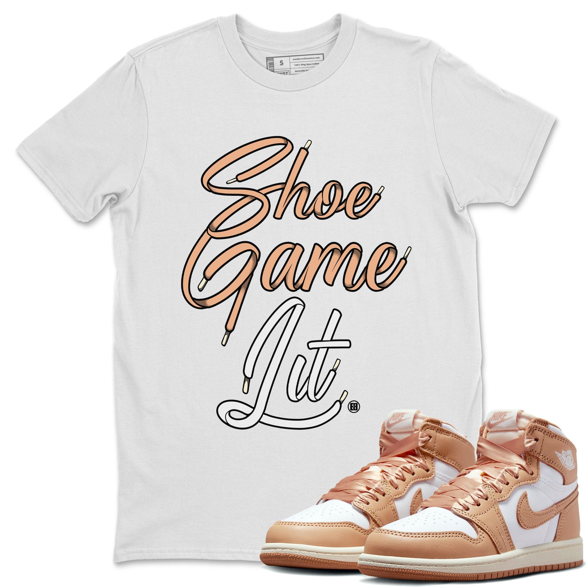 Shoe Game Lit Shoe Lace snkmatch Tee - Air Jordan 1 Praline