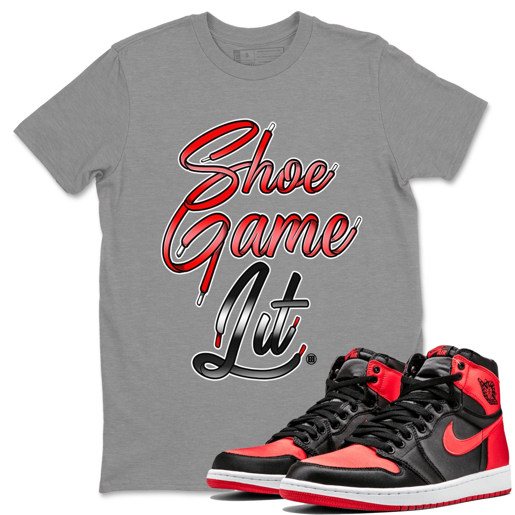 Shoe Game Lit Shoe Lace Unisex Tops - Air Jordan 1 Satin Bred