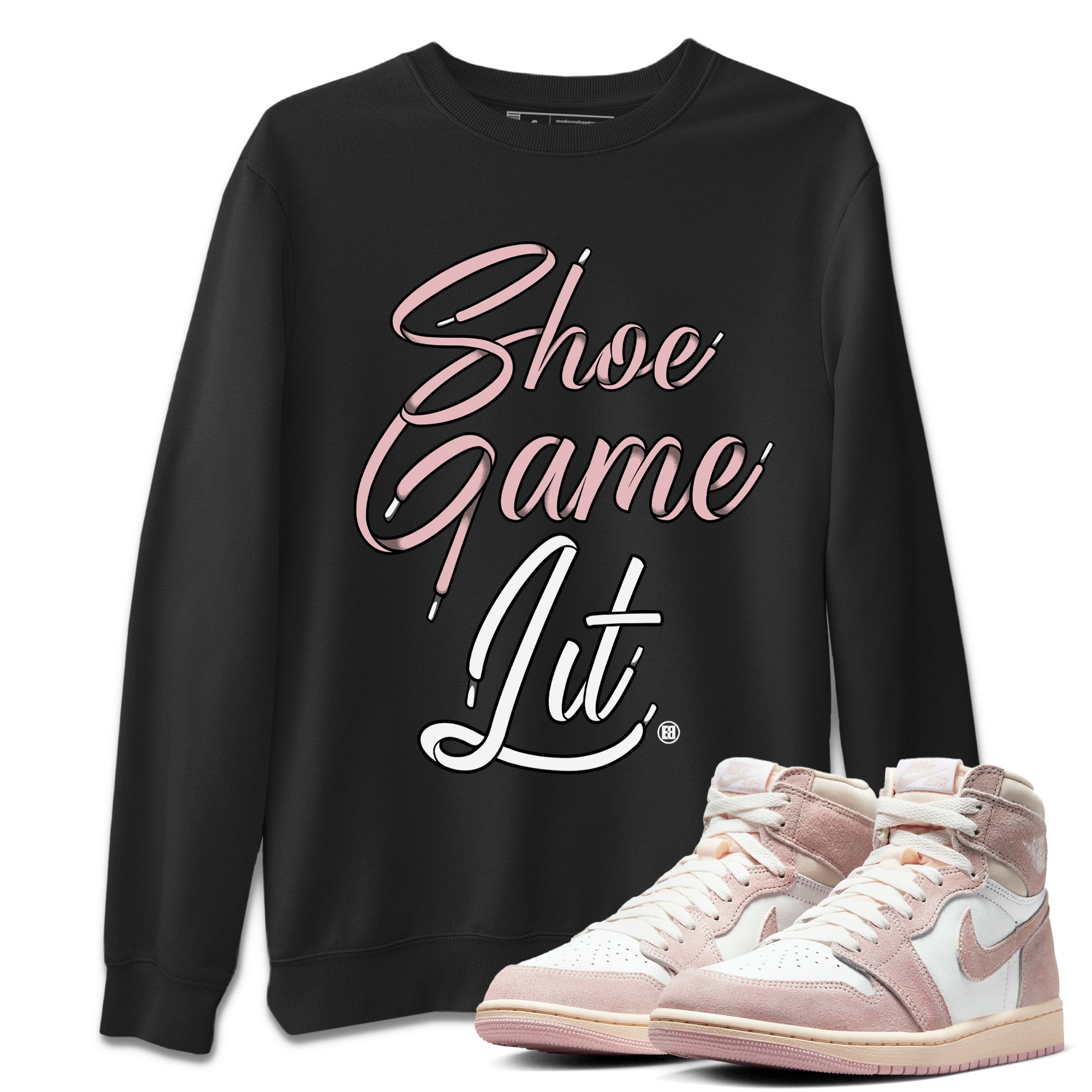 Shoe Game Lit Shoe Lace Unisex Tops - Air Jordan 1 Washed Pink