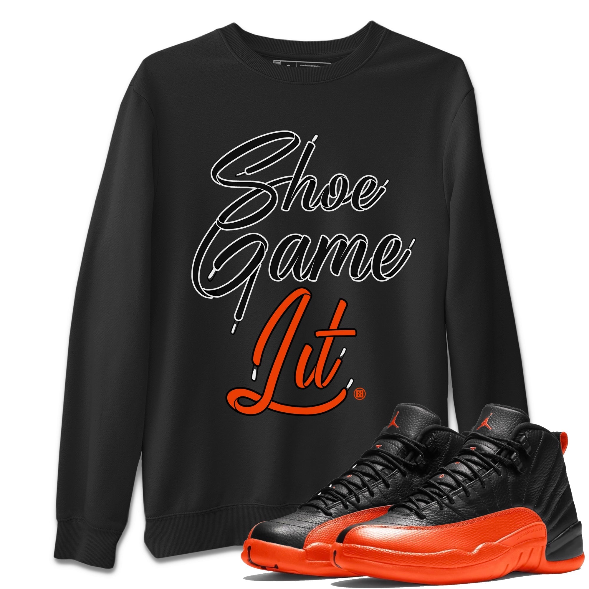 Shoe Game Lit Shoe Lace Unisex Tops - Air Jordan 12 Brilliant Orange
