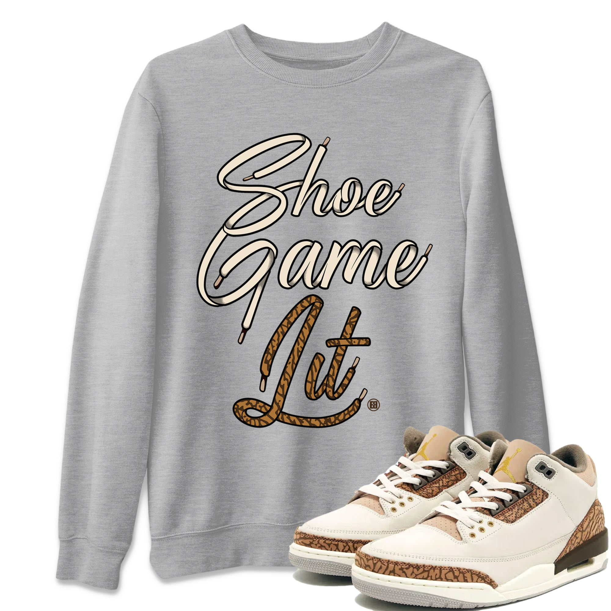 Shoe Game Lit Shoe Lace Unisex Tops - Air Jordan 3 Palomino