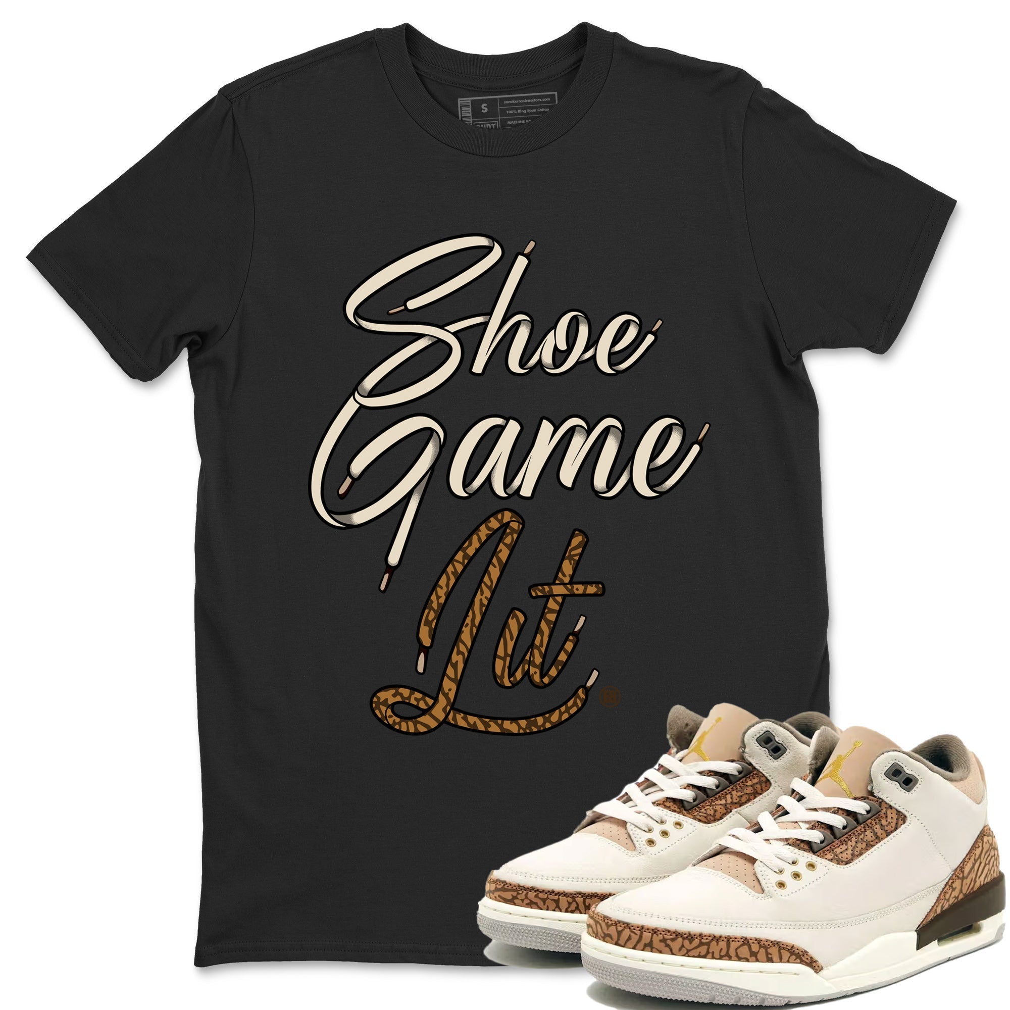Shoe Game Lit Shoe Lace Unisex Tops - Air Jordan 3 Palomino