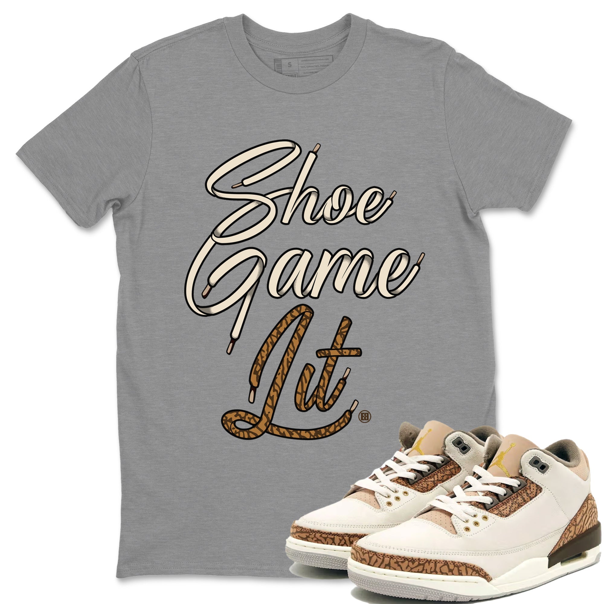 Shoe Game Lit Shoe Lace Unisex Tops - Air Jordan 3 Palomino