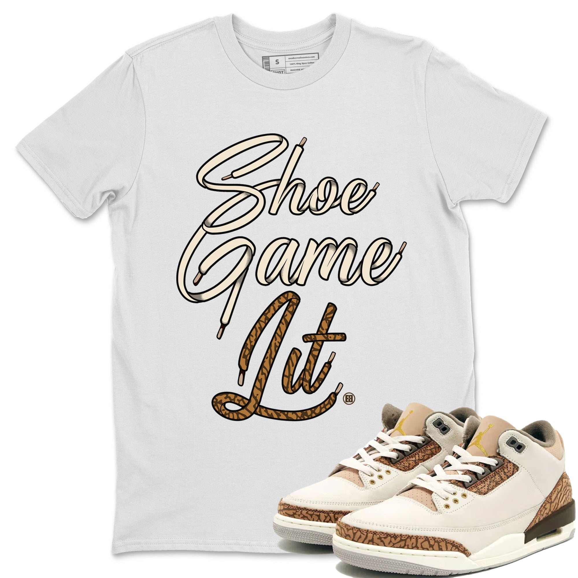 Shoe Game Lit Shoe Lace Unisex Tops - Air Jordan 3 Palomino