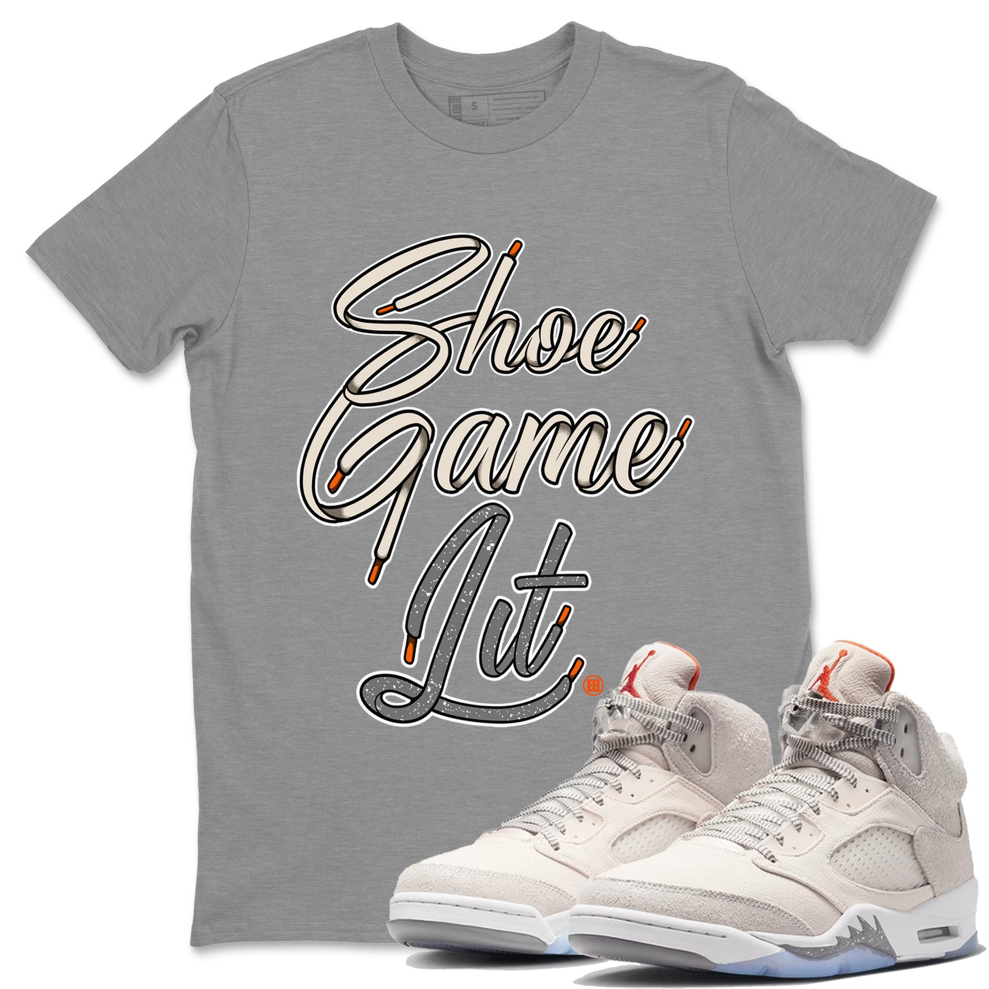 Shoe Game Lit Shoe Lace Unisex Tops - Air Jordan 5 Craft