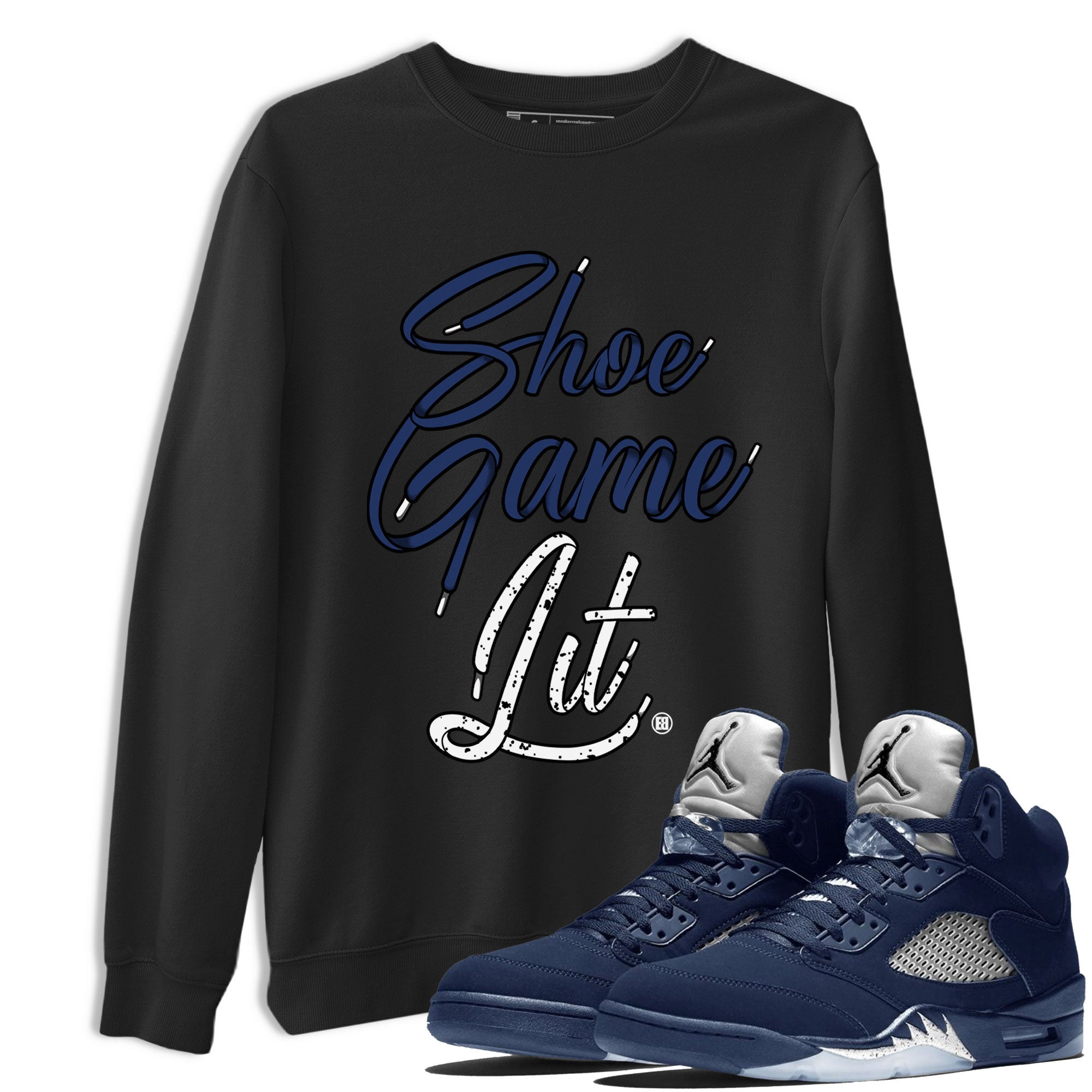 Shoe Game Lit Shoe Lace snkmatch Tee - Air Jordan 5 Georgetown