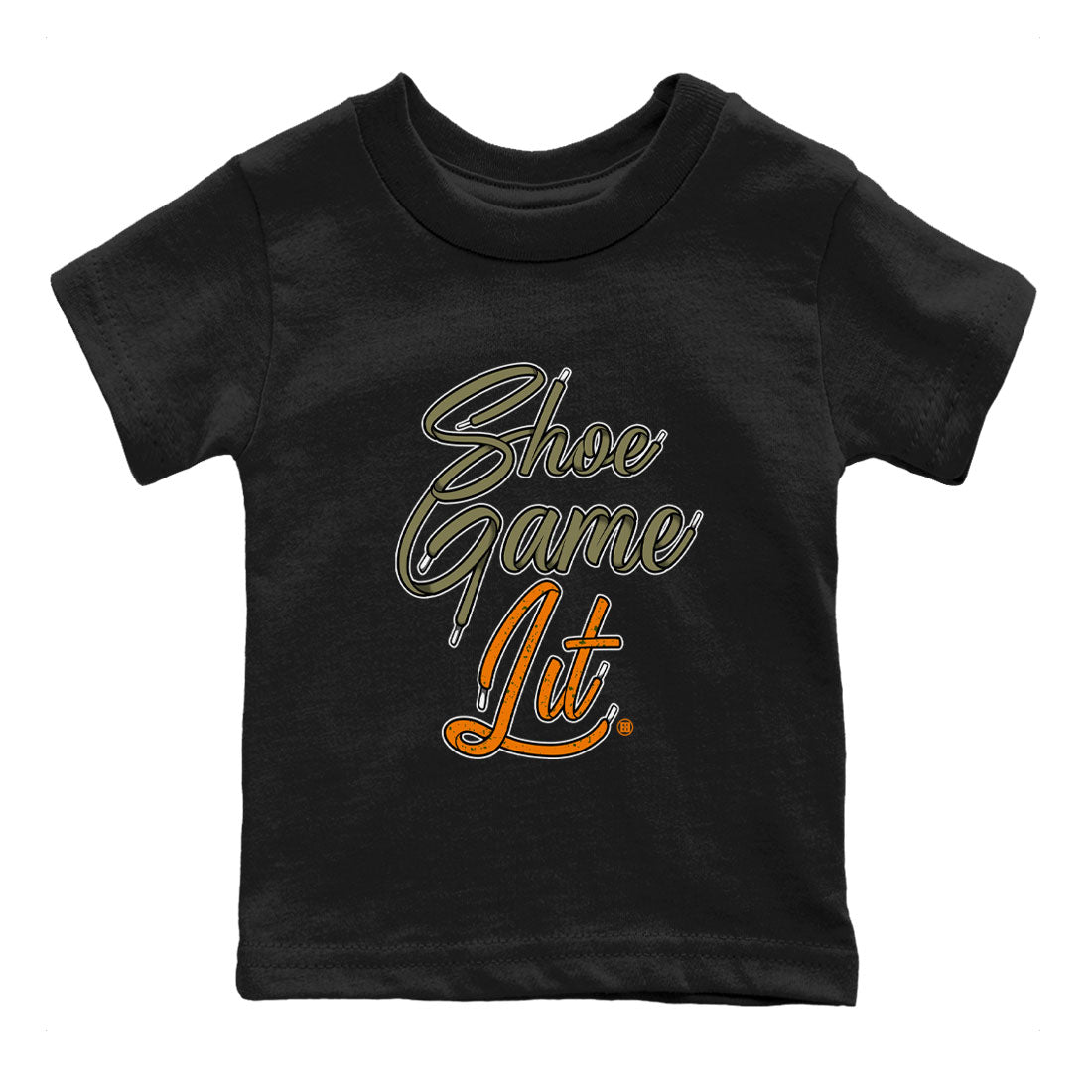 Shoe Game Lit Shoe Lace snkmatch Tees Kids - Air Jordan 5 Olive