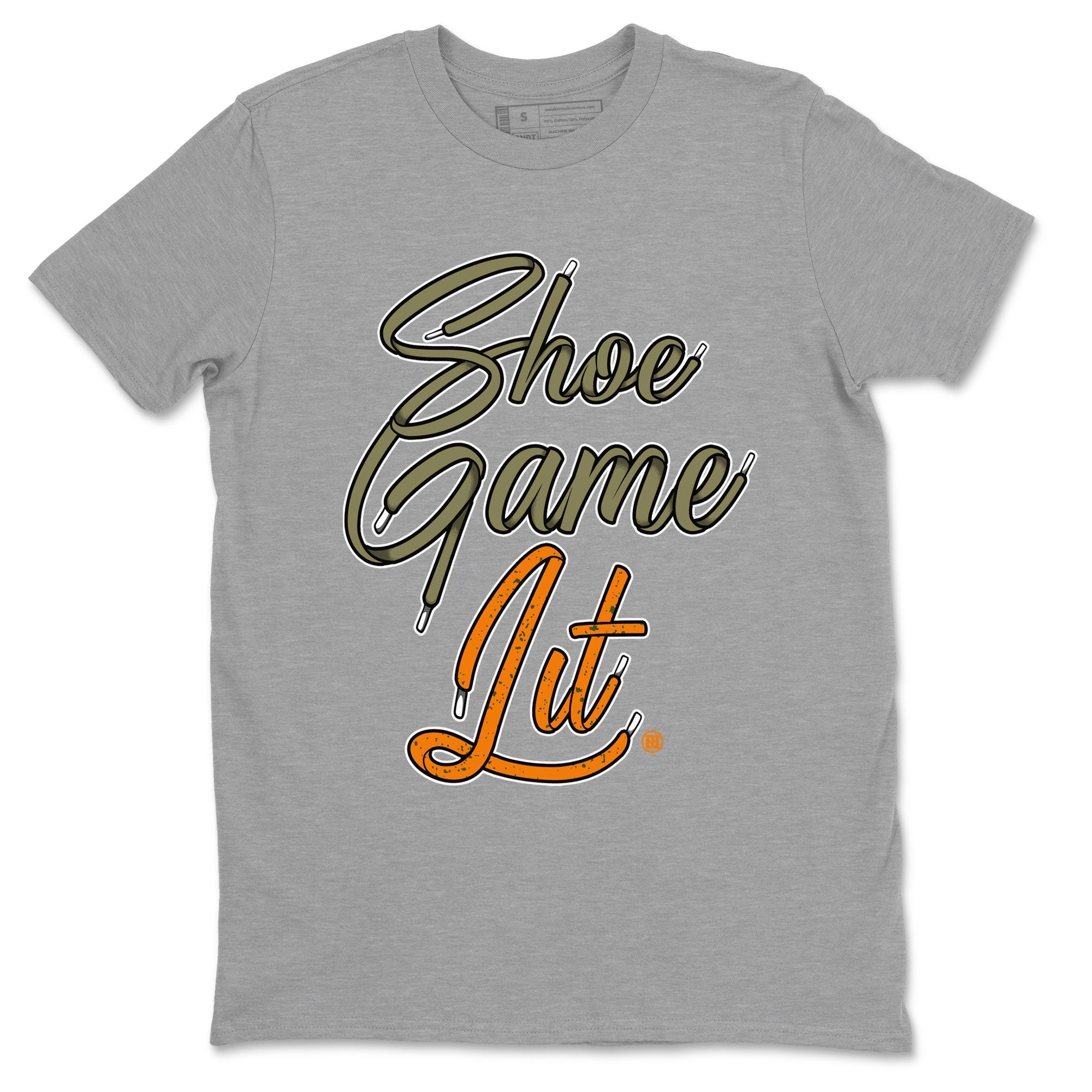 Shoe Game Lit Shoe Lace snkmatch Tees - Air Jordan 5 Olive