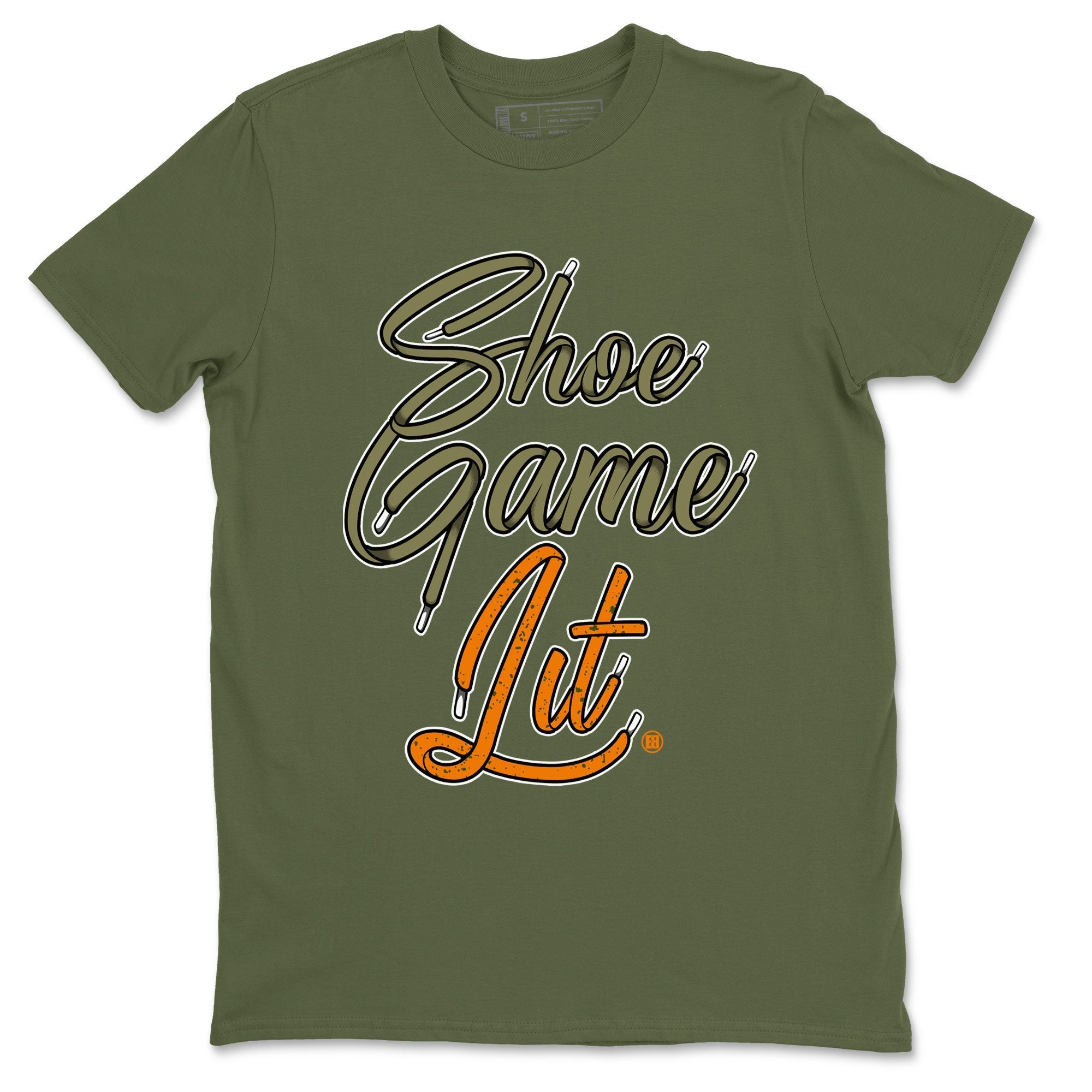 Shoe Game Lit Shoe Lace snkmatch Tees - Air Jordan 5 Olive