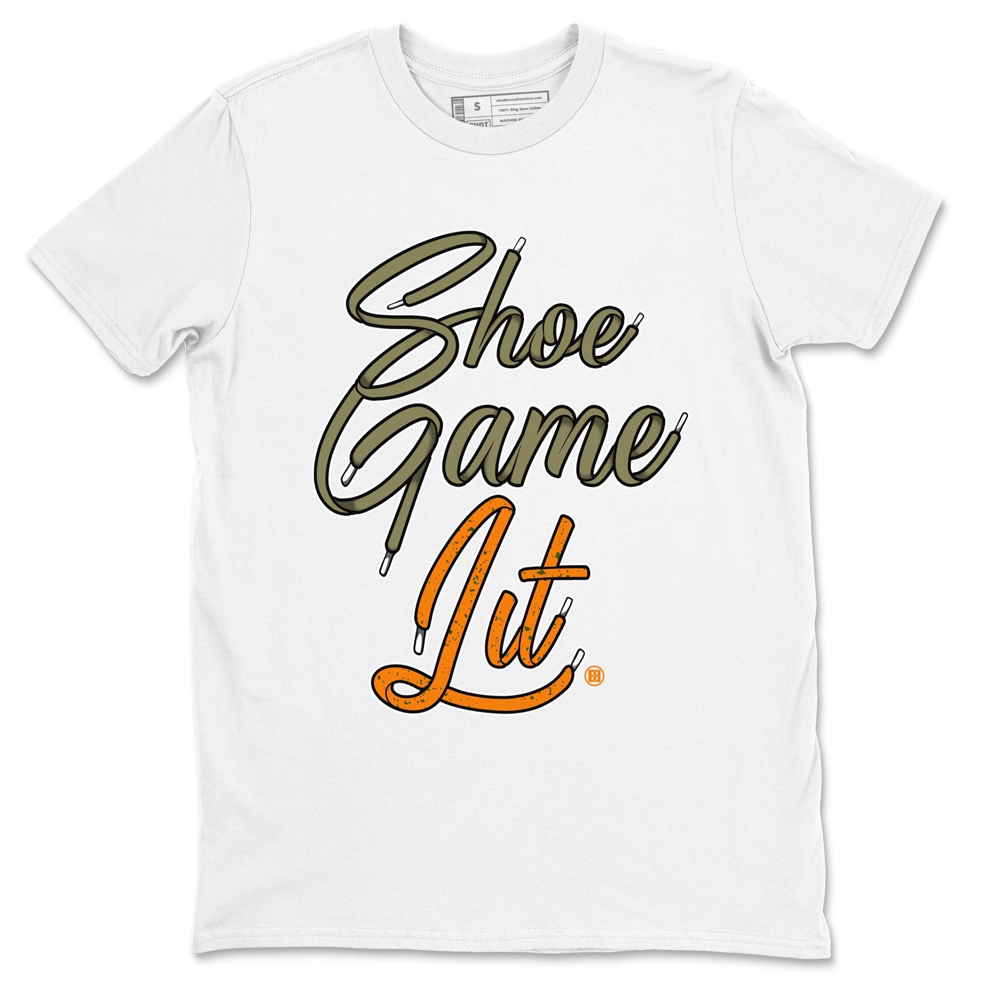 Shoe Game Lit Shoe Lace snkmatch Tees - Air Jordan 5 Olive