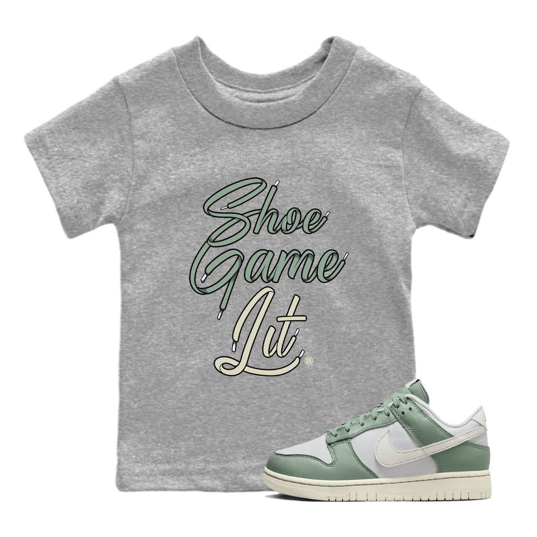 Shoe Game Lit Shoe Lace Kids Tops - Dunk Mica Green